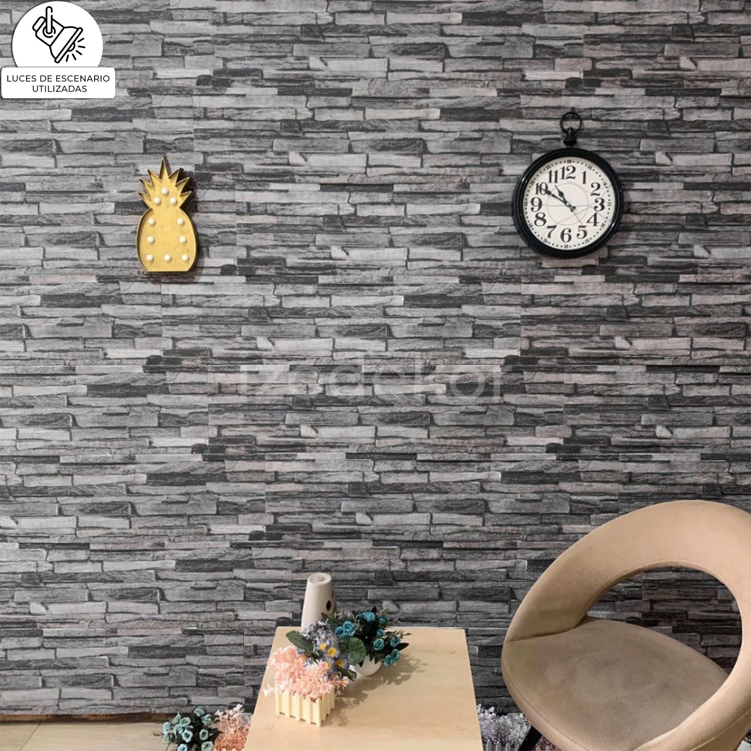 Carbón negro A-09 | Panel de pared de piedra antigua modelo 3D