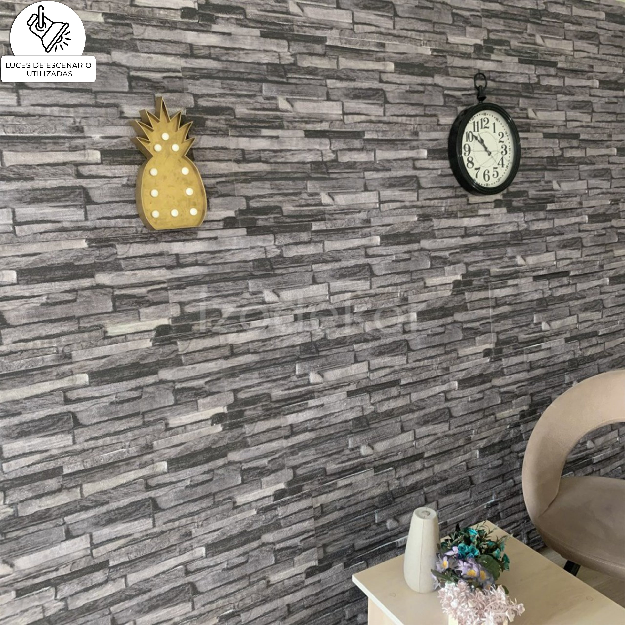 Black Charcoal A-09 | Antique Stone Wall Panel 3D Model 