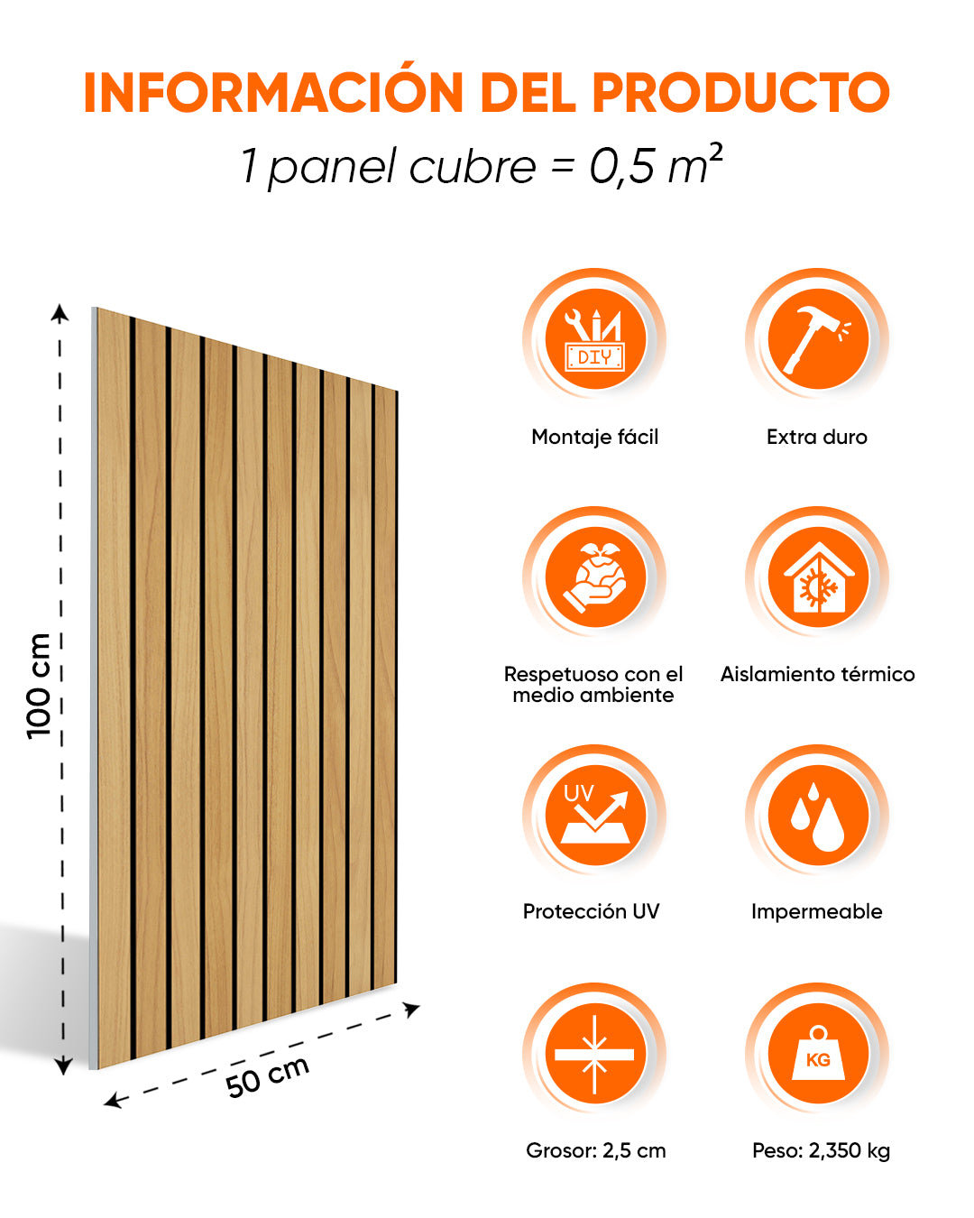 Light Wood AP-01  Panel de pared de poliestireno imitación madera