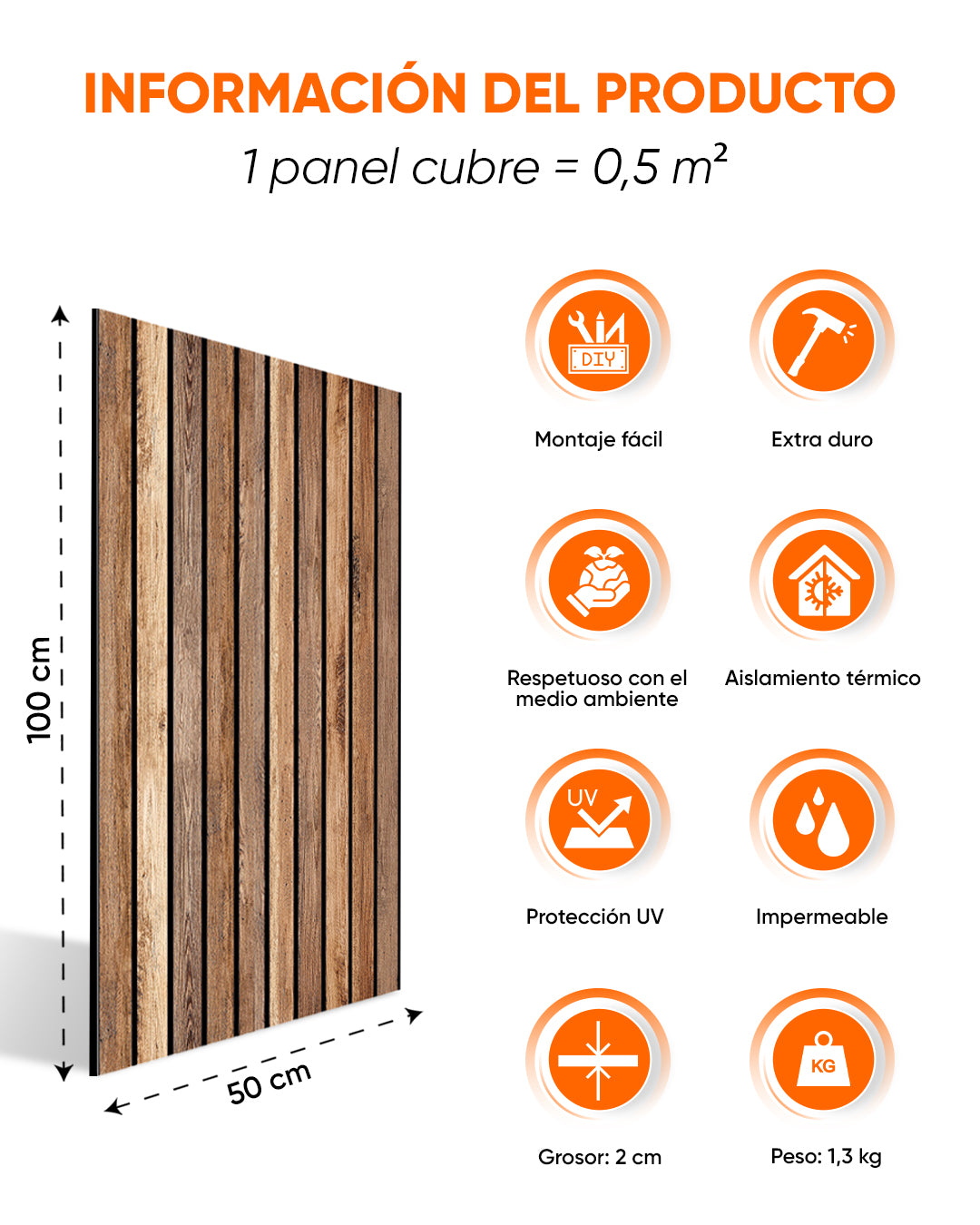 Dark Wood AP-02 Wood-effect polystyrene wall panel 