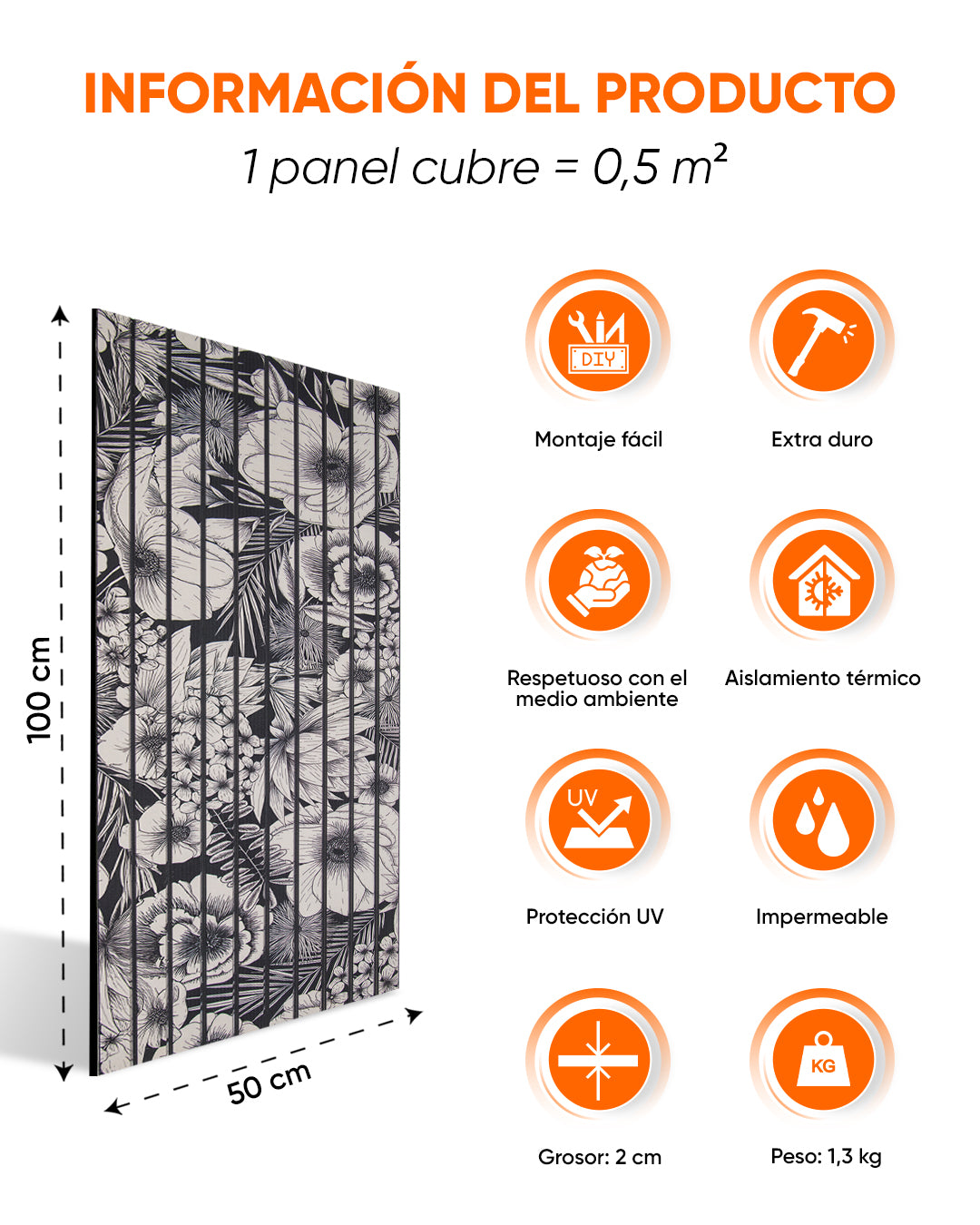 Paneles con efecto listones de madera Artículo: Revestimiento de pared Paradise Leaf AP-71