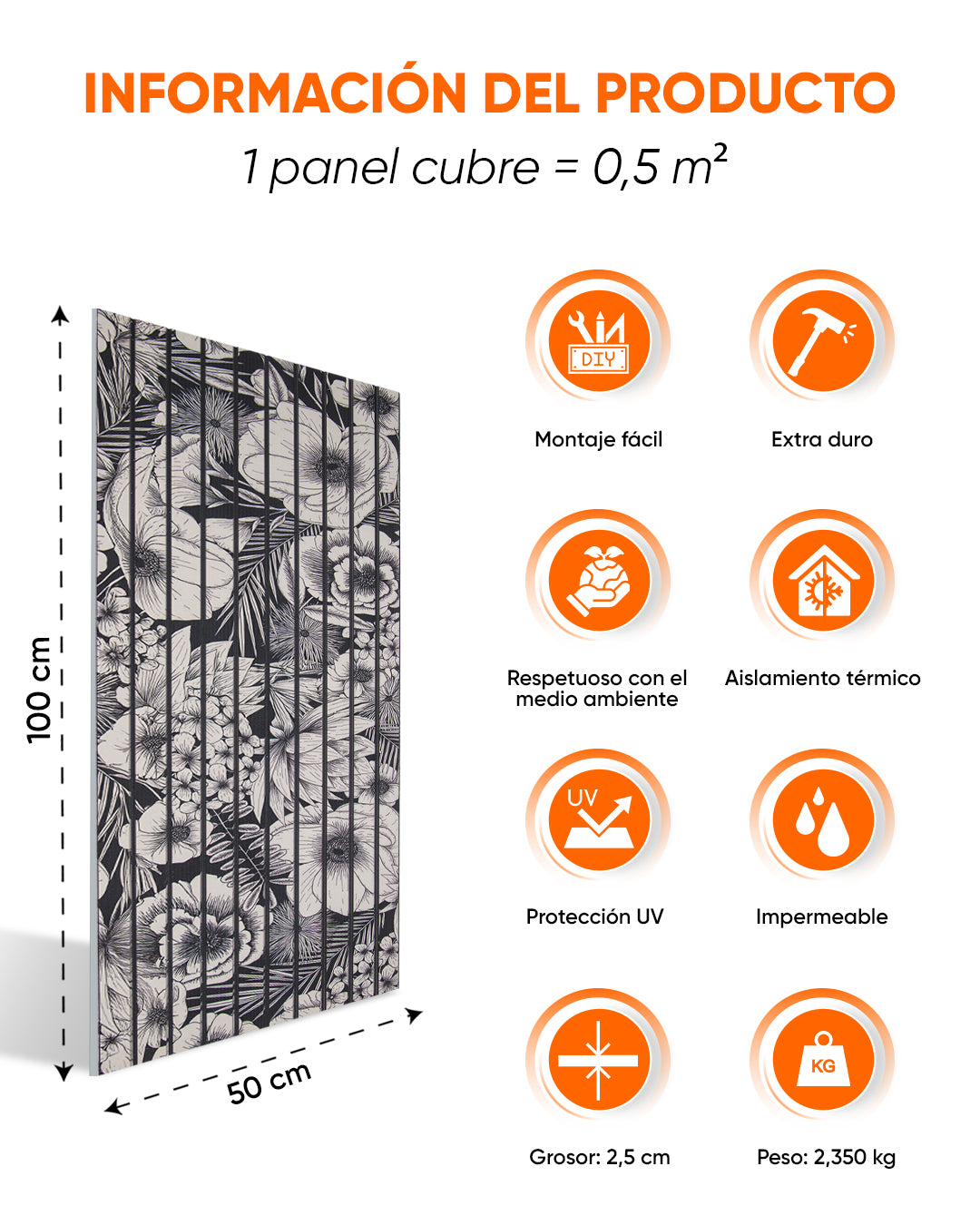 Paneles con efecto listones de madera Artículo: Revestimiento de pared Paradise Leaf AP-71
