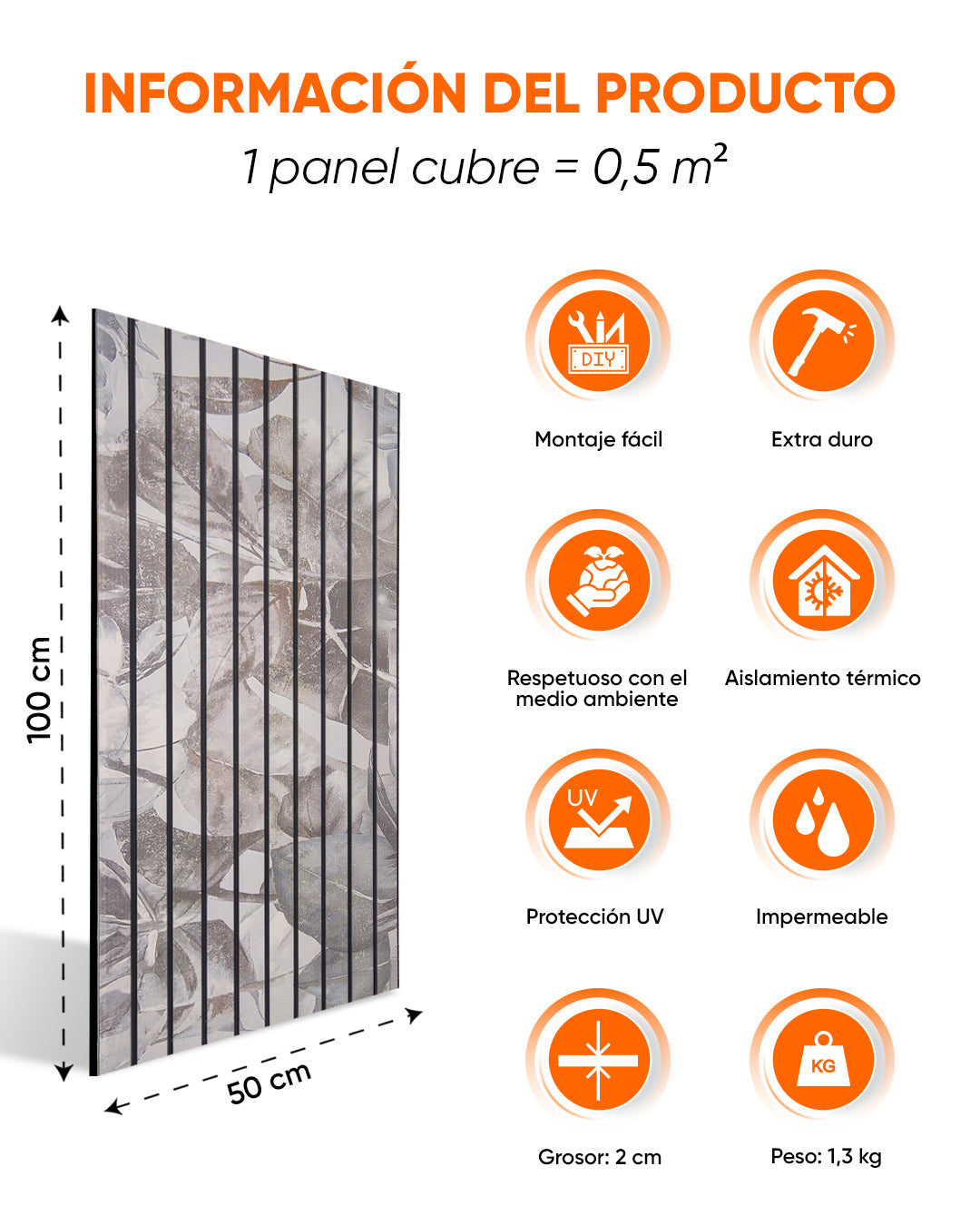 Paneles con efecto listones de madera Artículo: Revestimiento de pared Armonía Botánica AP-72