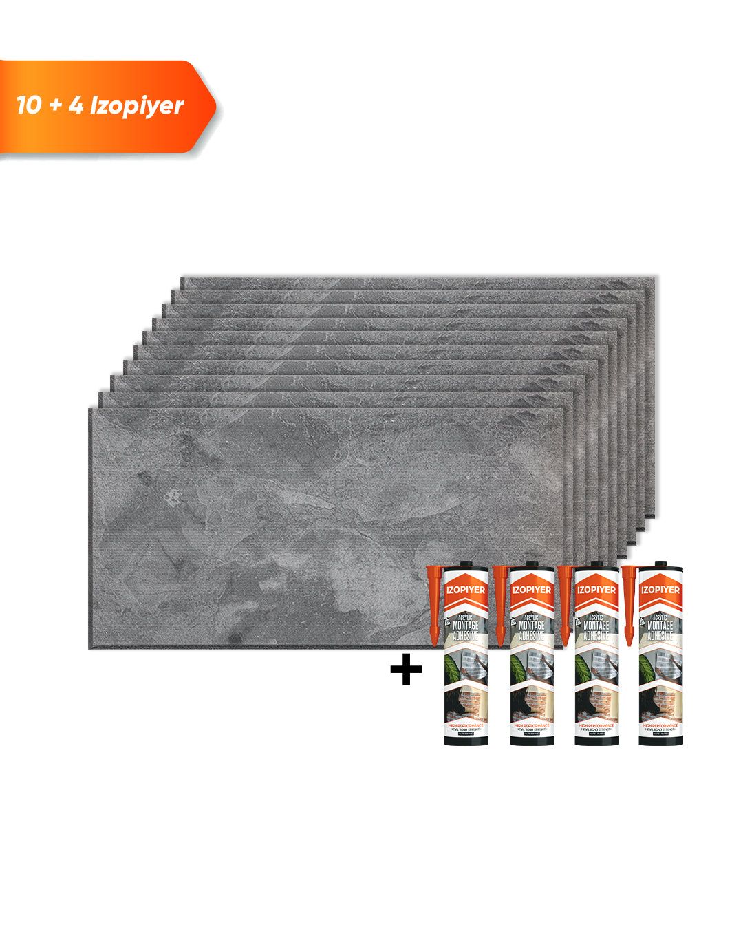 Revestimiento de pared efecto hormigón 50×100×2 cm | Paneles de pared 3D de poliestireno | Storm Grey Concrete AT-04