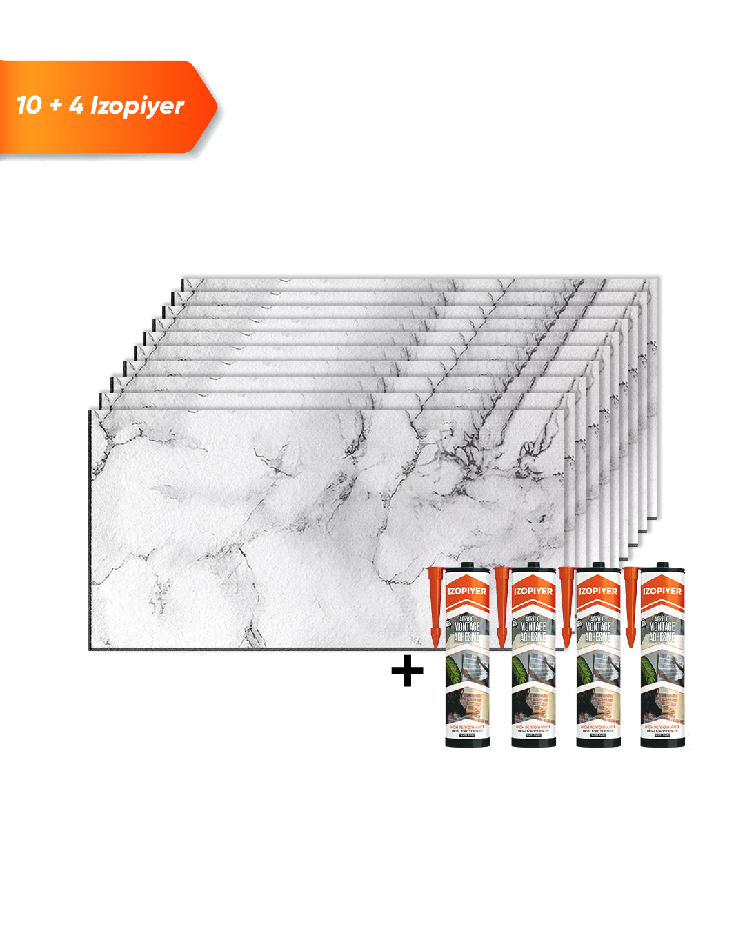 Revestimiento de pared efecto mármol 50×100×2 cm | Paneles de pared 3D de poliestireno | Carrara Blanco AT-05