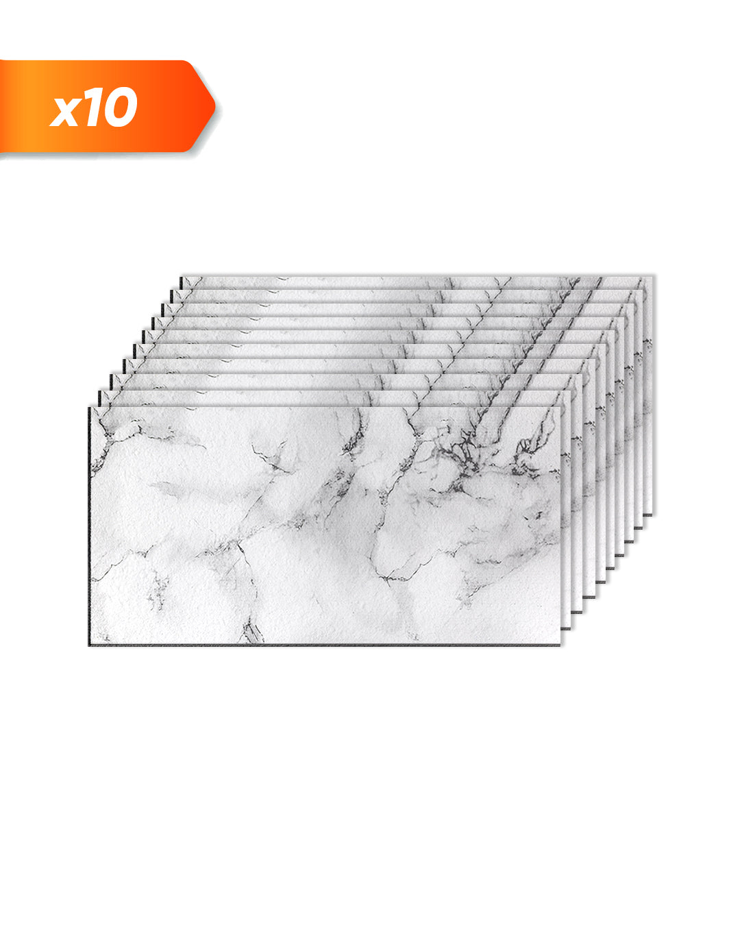 Revestimiento de pared efecto mármol 50×100×2 cm | Paneles de pared 3D de poliestireno | Carrara Blanco AT-05