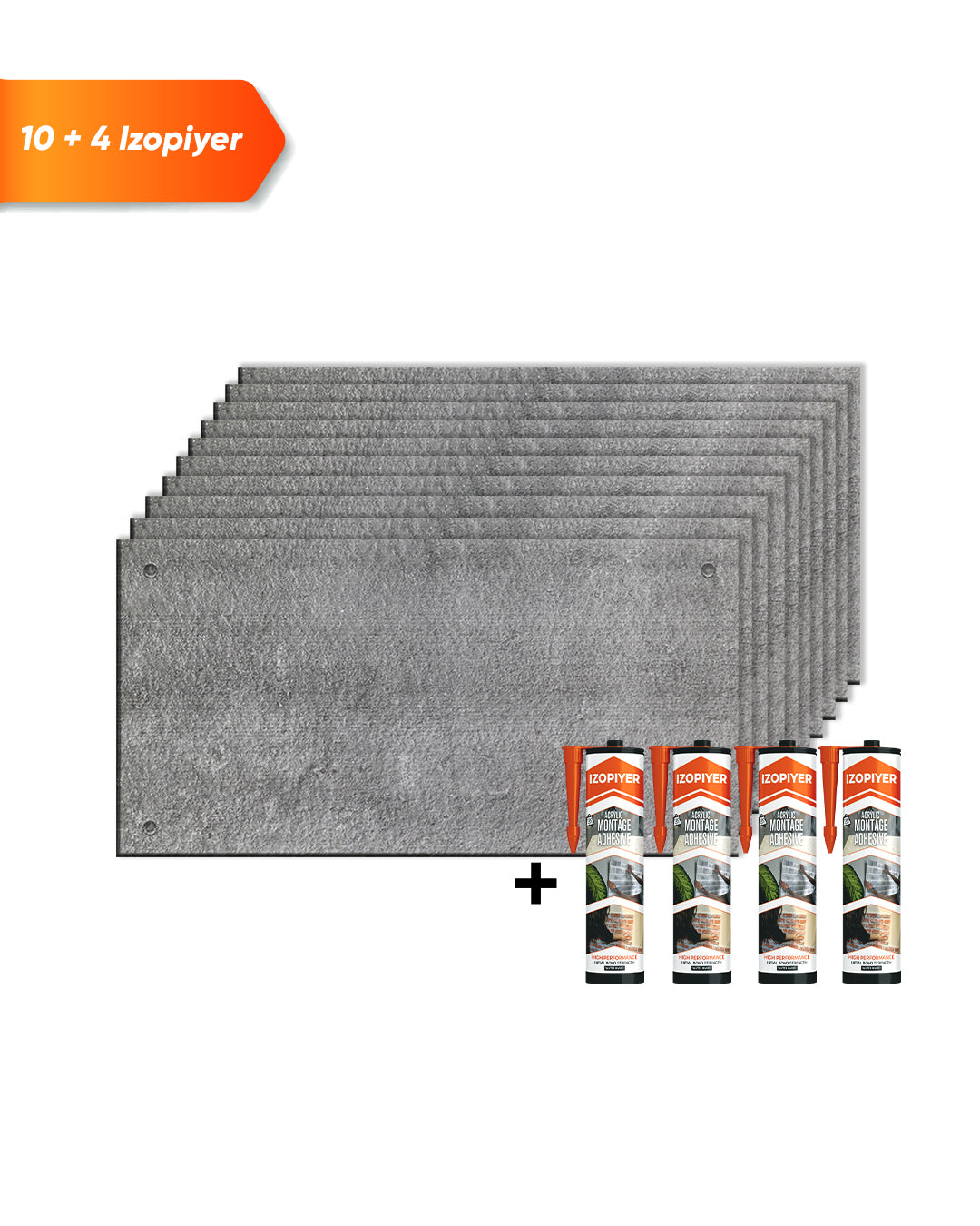 Revestimiento de pared efecto hormigón 50×100×2 cm | Paneles de pared 3D de poliestireno | Dark Concrete AT-17