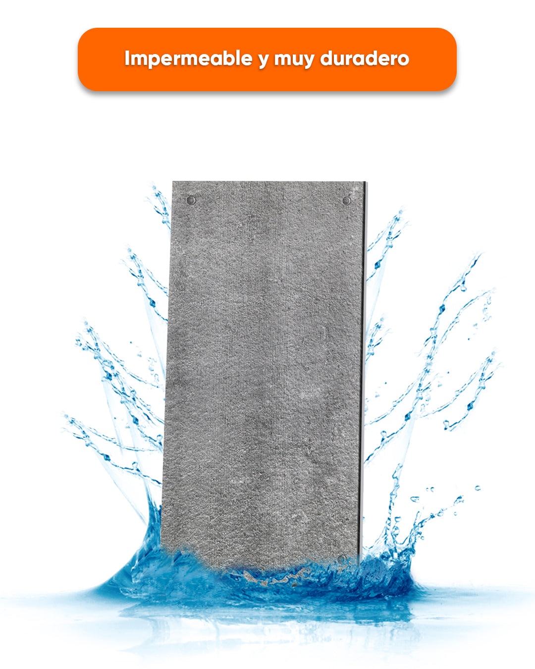 Revestimiento de pared efecto hormigón 50×100×2 cm | Paneles de pared 3D de poliestireno | Dark Concrete AT-17