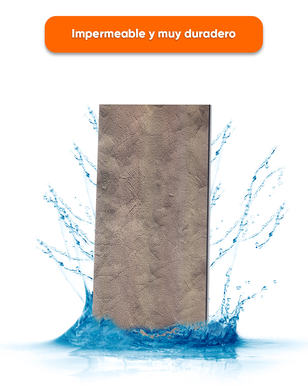 Revestimiento de pared efecto hormigón 50×100×2 cm | Paneles de pared 3D de poliestireno | Desert Concrete AT-25