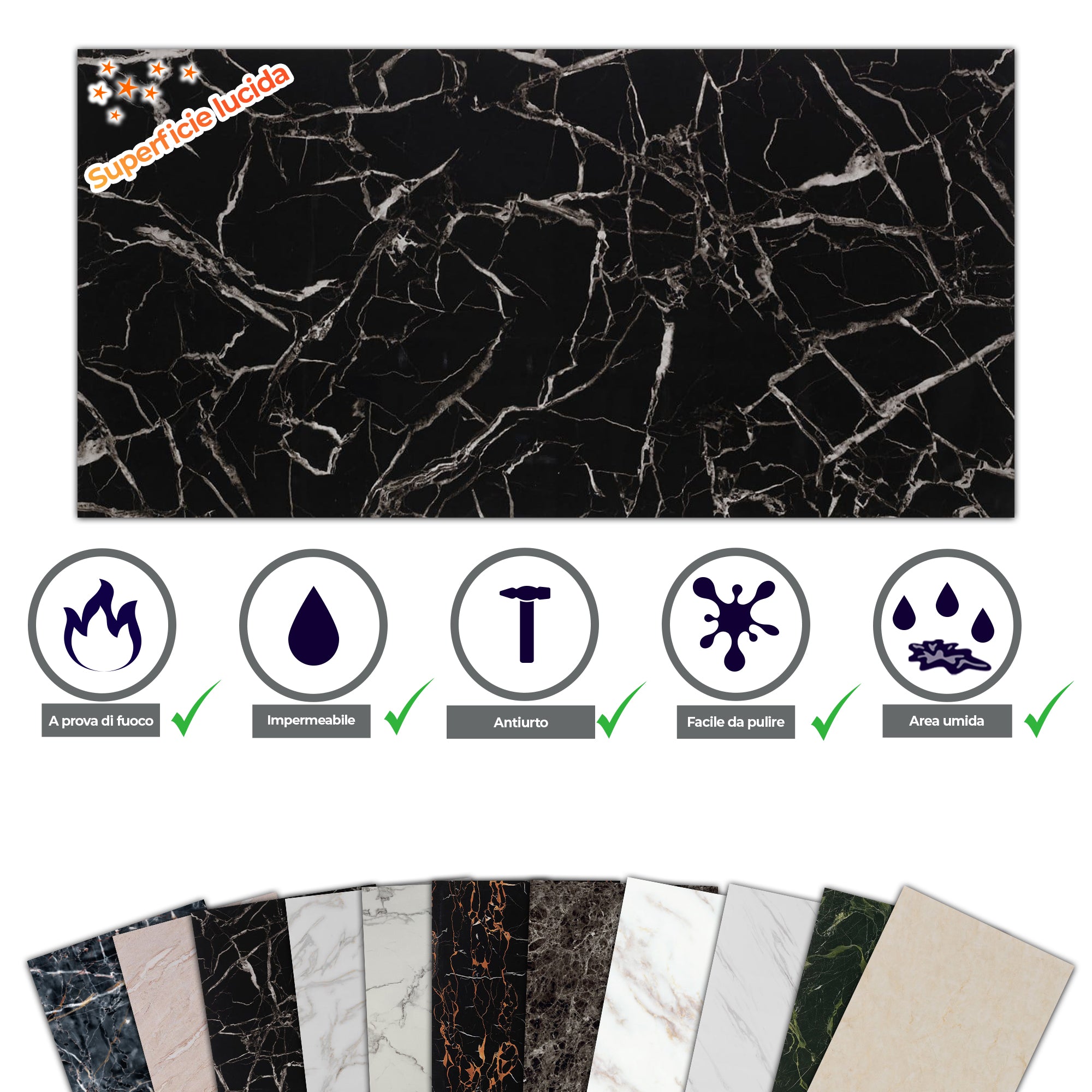 Black White / Alternativa de mármol a los azulejos del baño