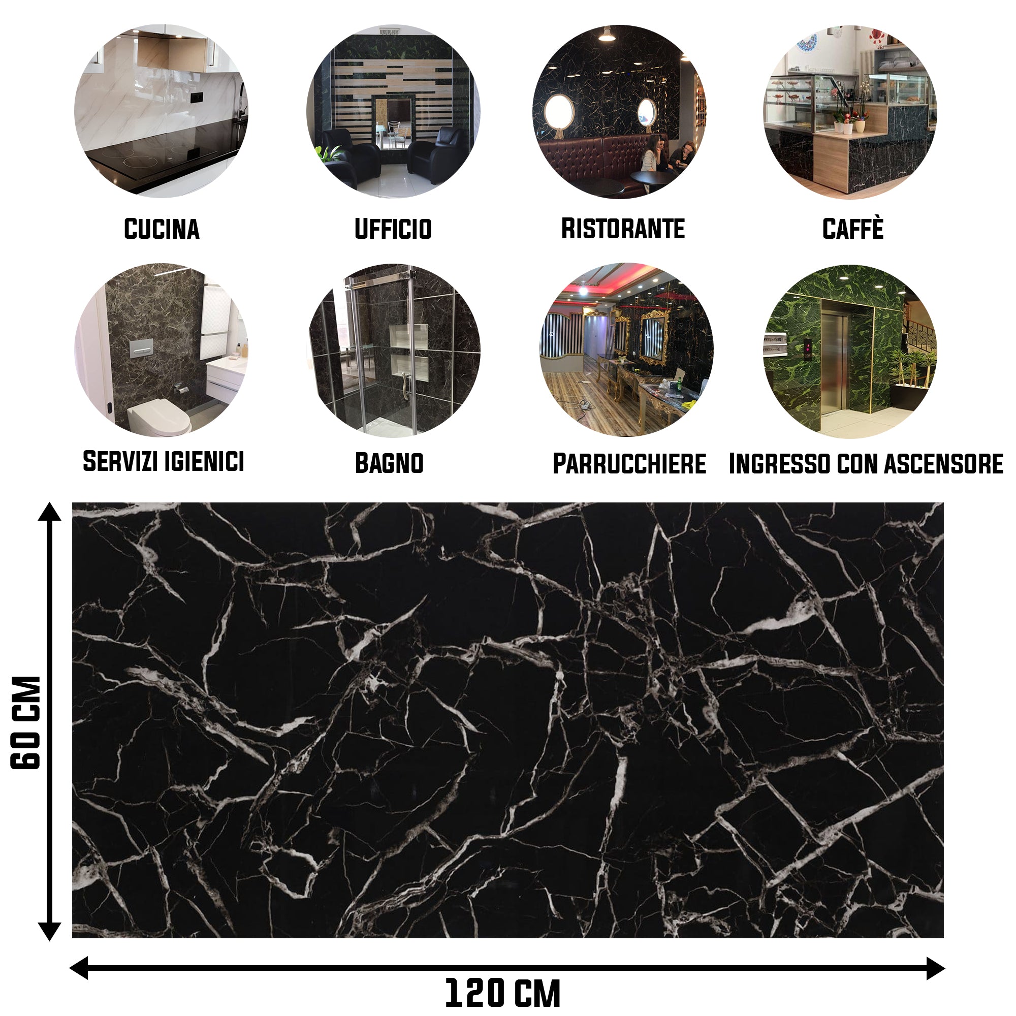 Black White / Alternativa de mármol a los azulejos del baño