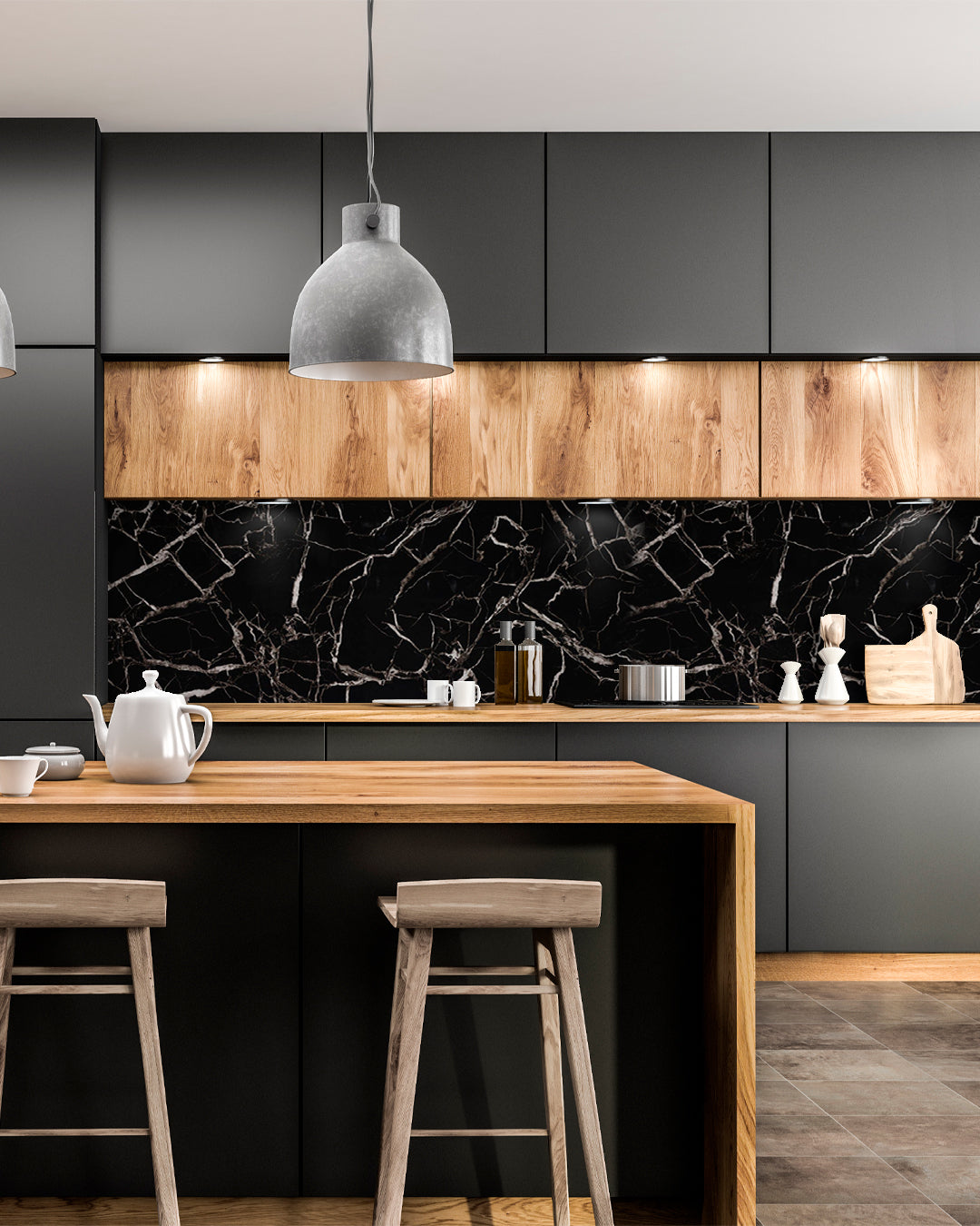 Black White / Alternativa de mármol a los azulejos del baño