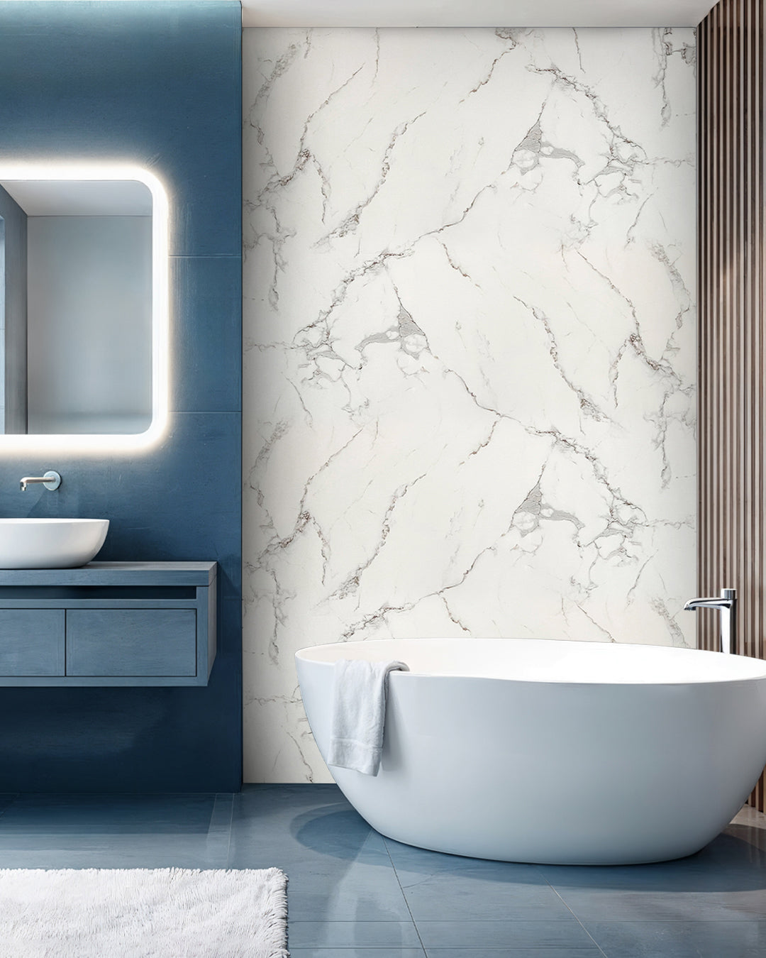 Carrara / Marble alternative to bathroom tiles