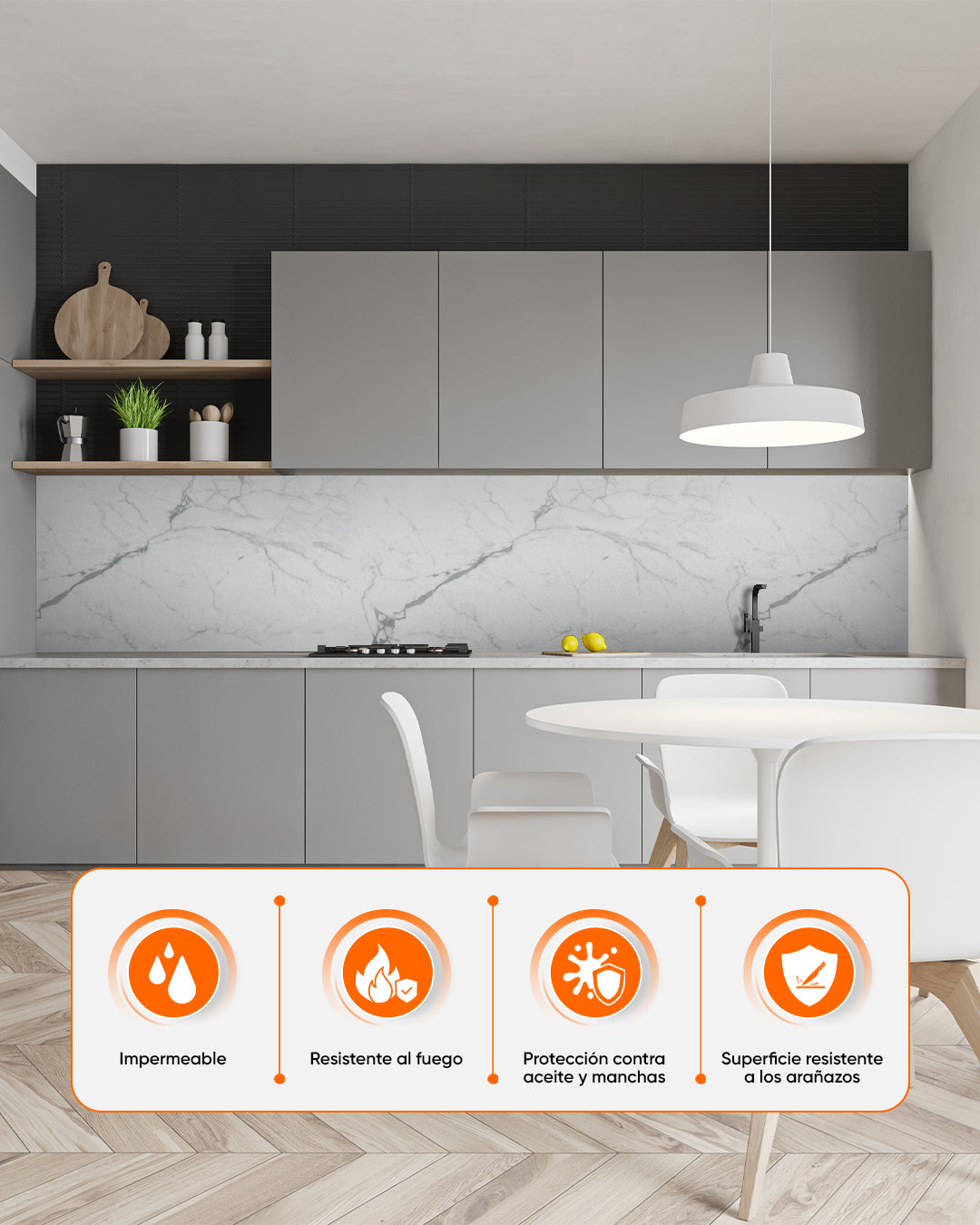 Panel de pared SPC Blanco 60x120 cm – Carrara Marmor