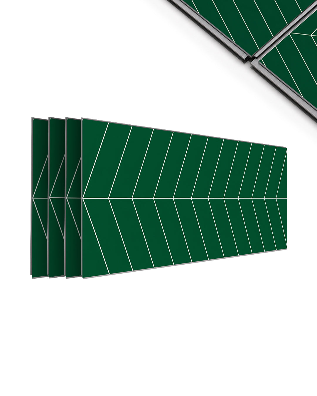 Panel de pared SPC 60x120 cm | Revestimiento de pared impermeable | Chevron Grün