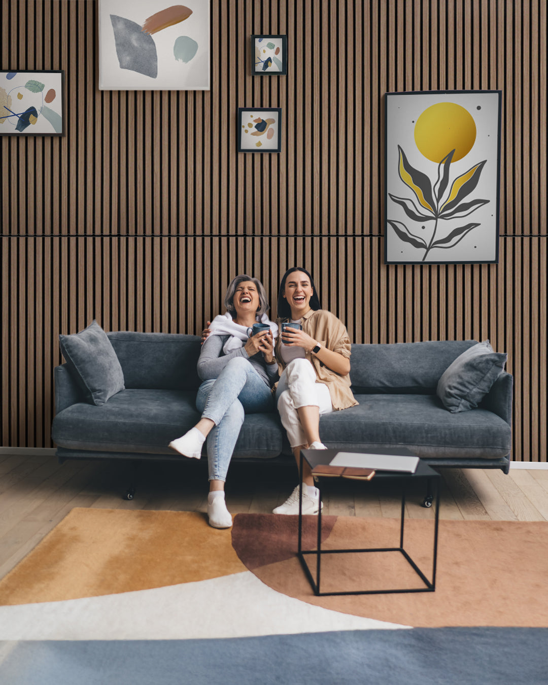 Paneles Acústicos de Pared en Fieltro – Set de 4 – 120×60×2,1 cm – Dark Walnut