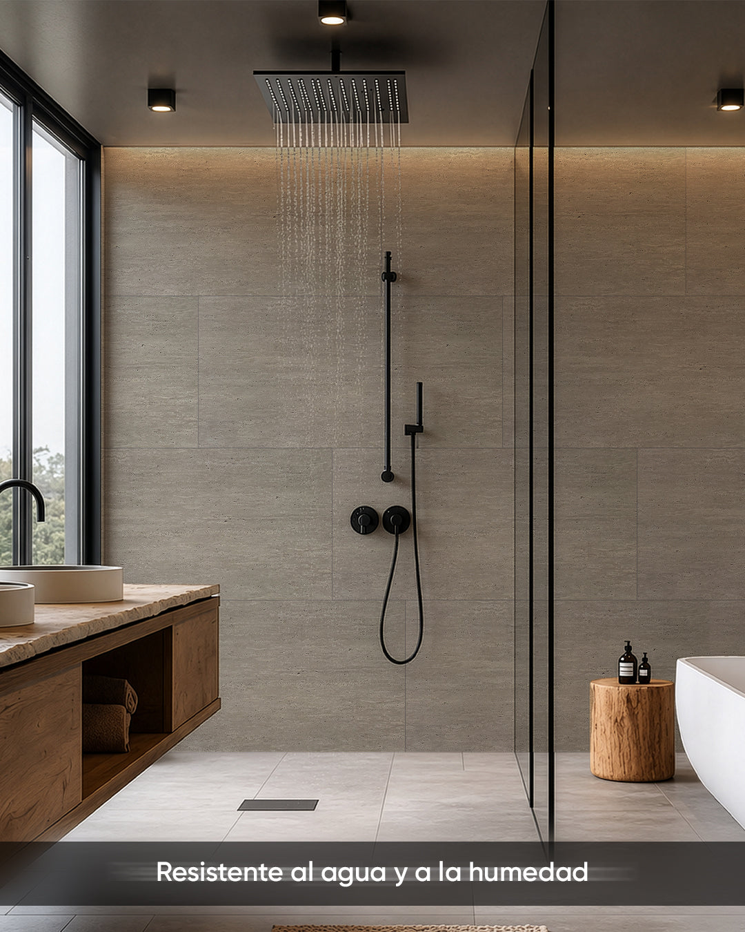 Panel de pared SPC 60x120 cm | Revestimiento de pared impermeable | Desert Silence