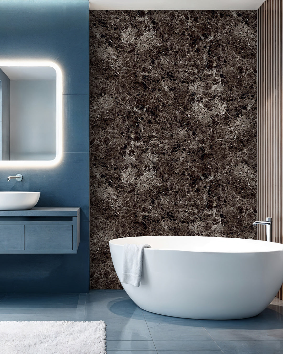 Emperador Dark / Alternativa de mármol a los azulejos del baño