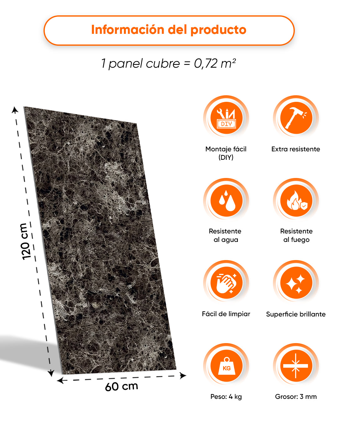 Emperador Dark / Alternativa de mármol a los azulejos del baño