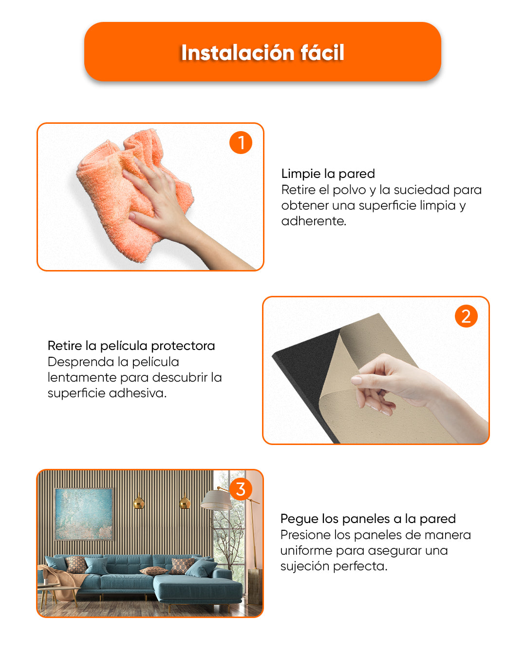 Paneles Acústicos de Pared en Fieltro – Set de 4 – 120×60×2,1 cm – Light Oak