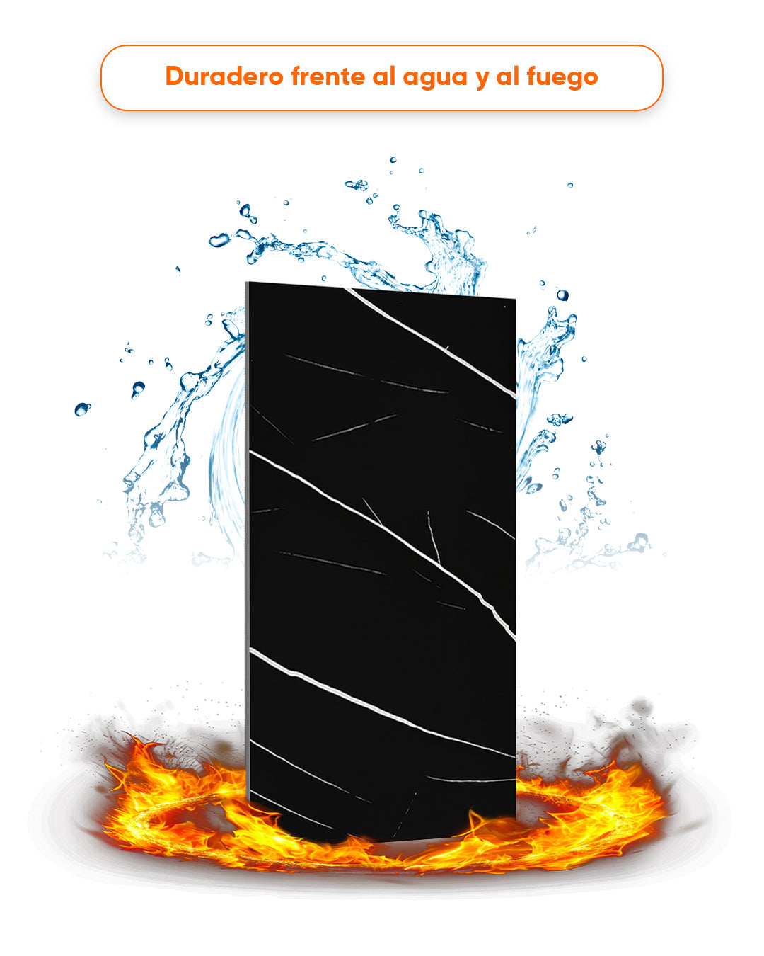 Black Lightning V-02 / Alternativa de mármol a los azulejos del baño