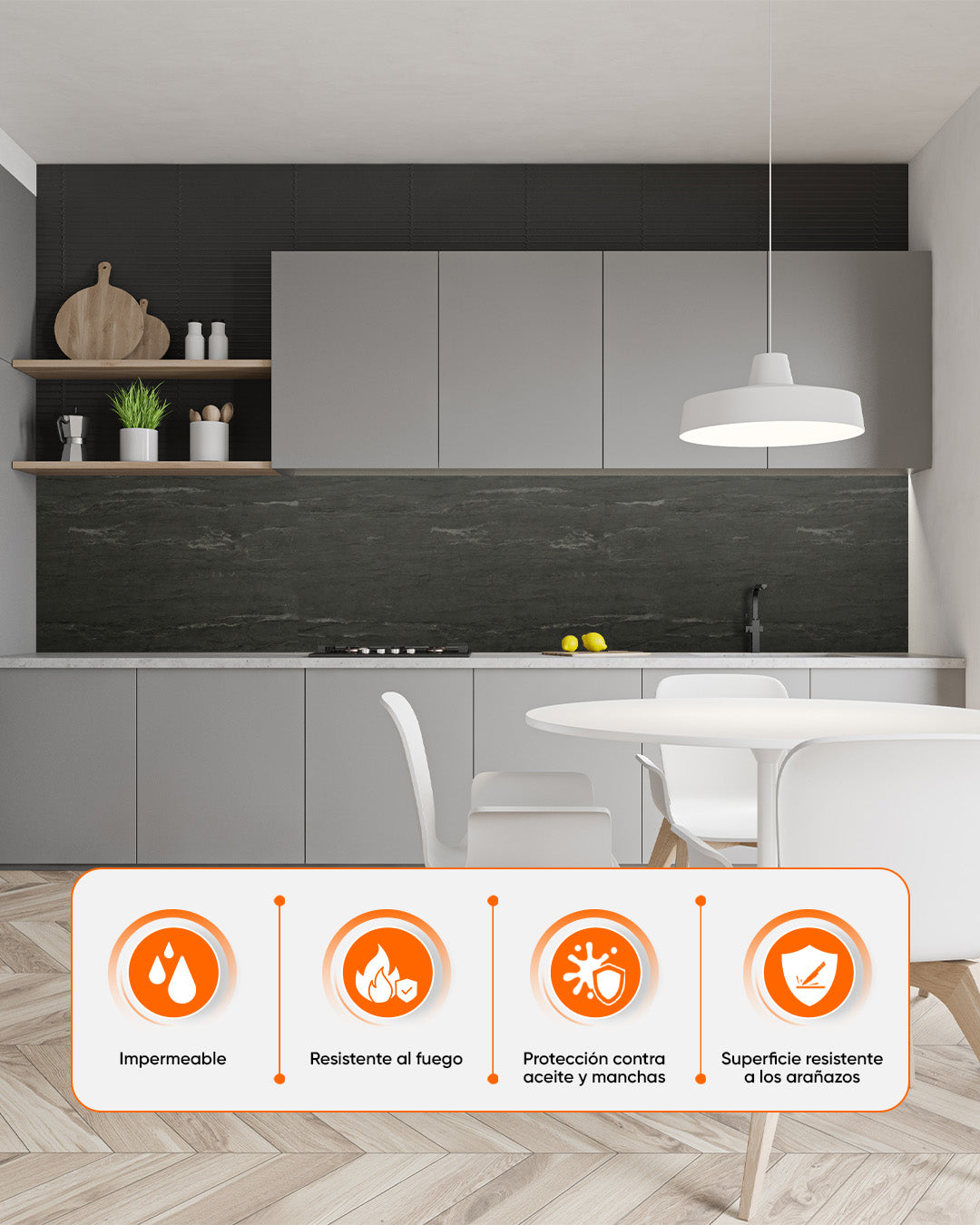 Panel de pared SPC Gris Oscuro 60x120 cm – Kohleschwarz