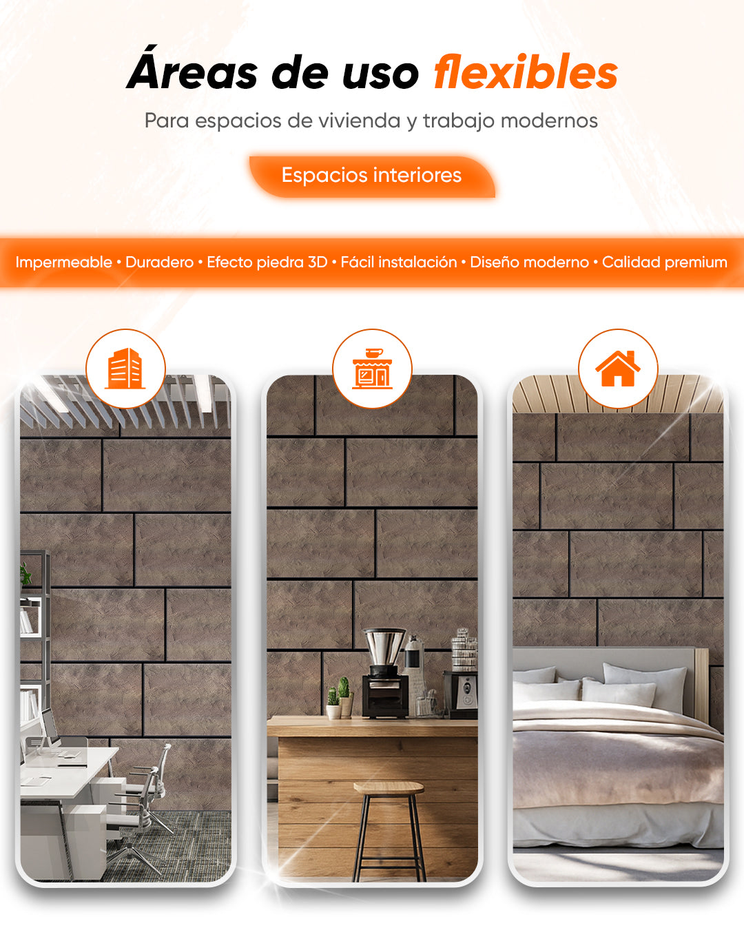Revestimiento de pared efecto hormigón 50×100×2 cm | Paneles de pared 3D de poliestireno | Desert Concrete AT-25