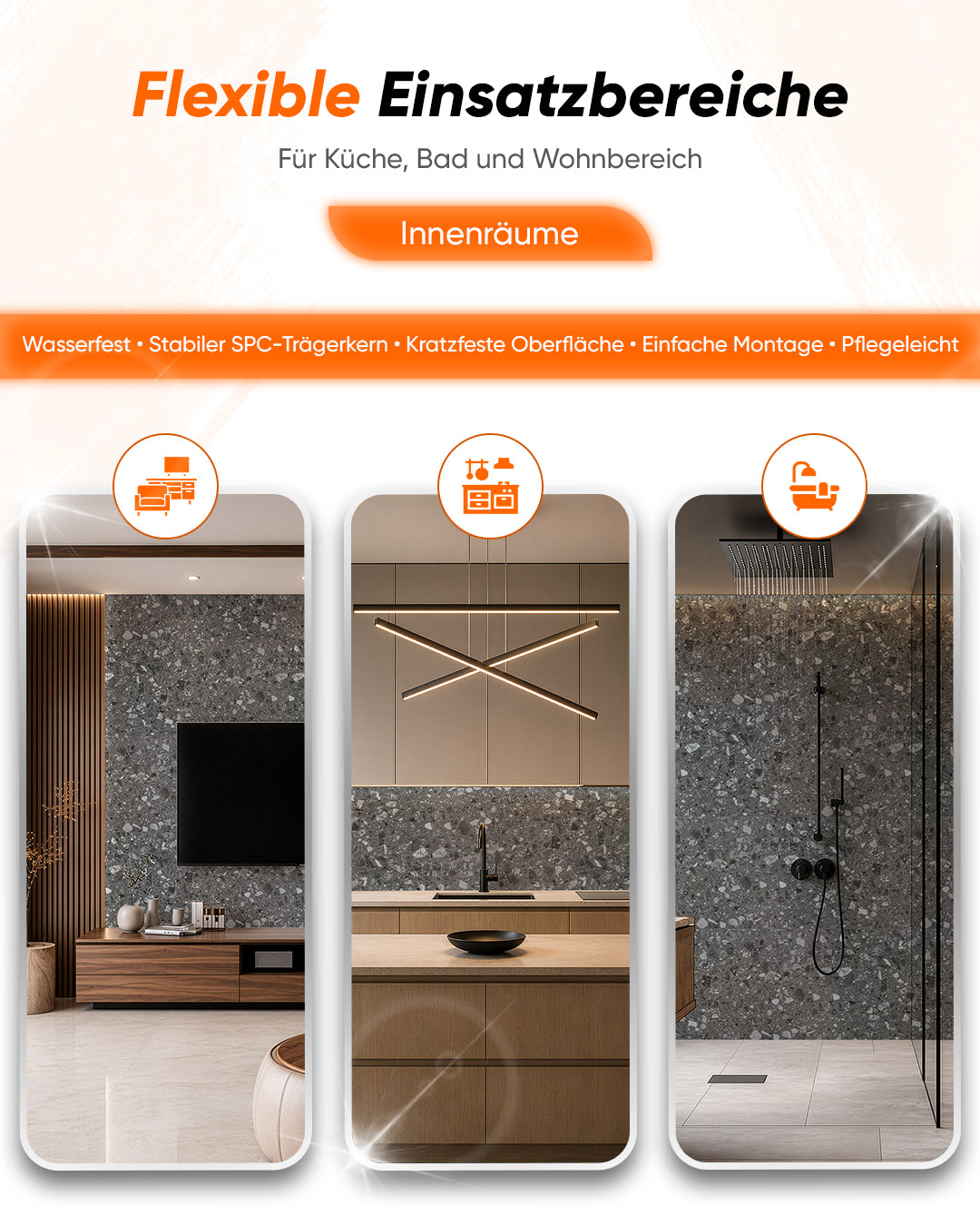 Panel de pared SPC 60x120 cm | Revestimiento de pared impermeable | Pure Terrain