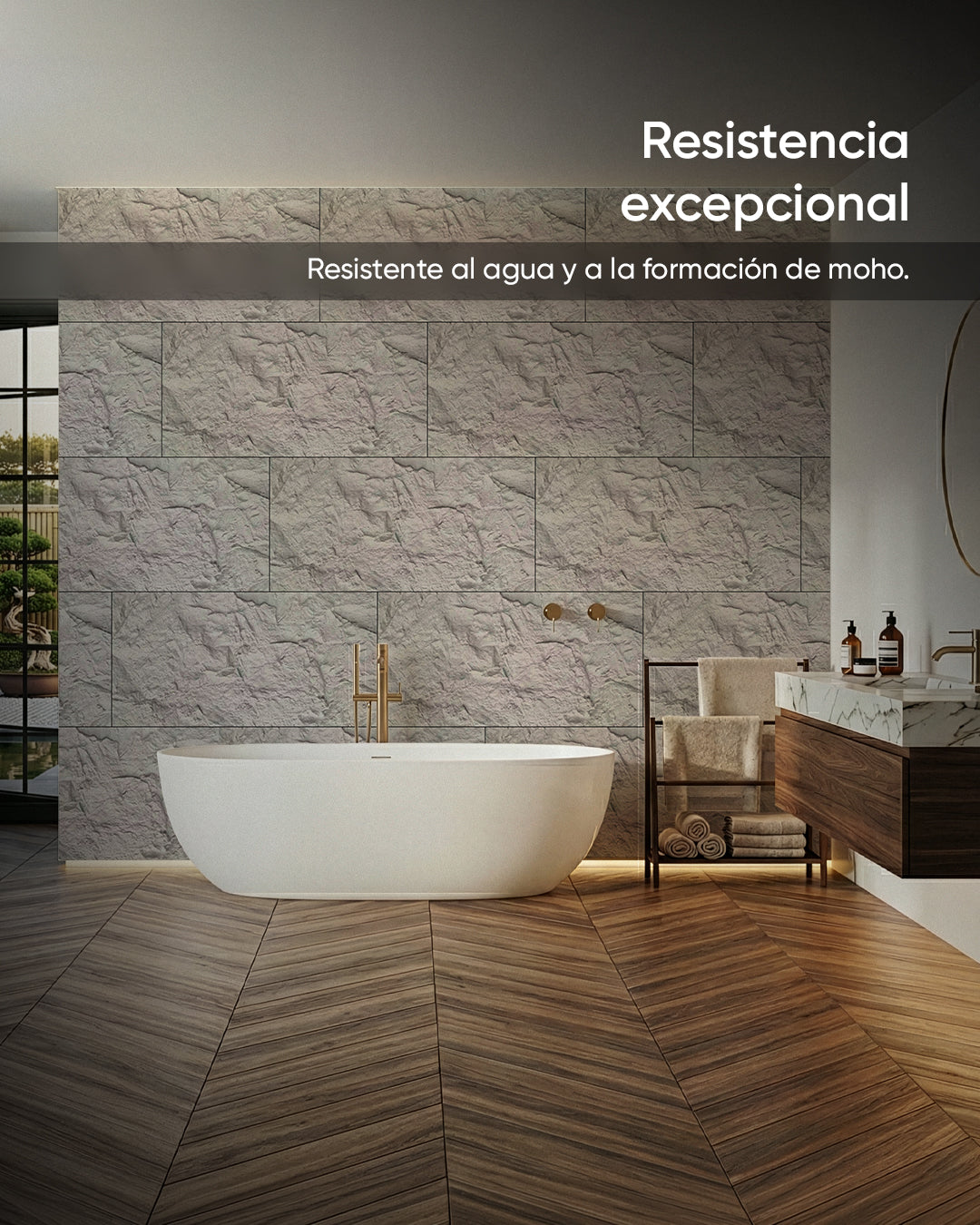 Light Grey Paneles de Pared 3D de Piedra Stone