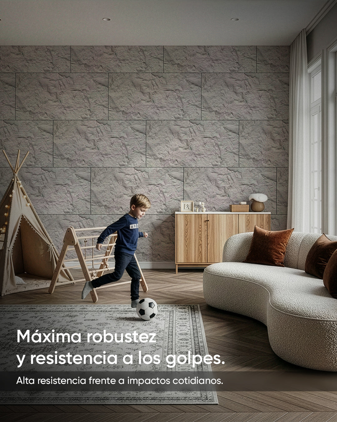 Light Grey Paneles de Pared 3D de Piedra Stone