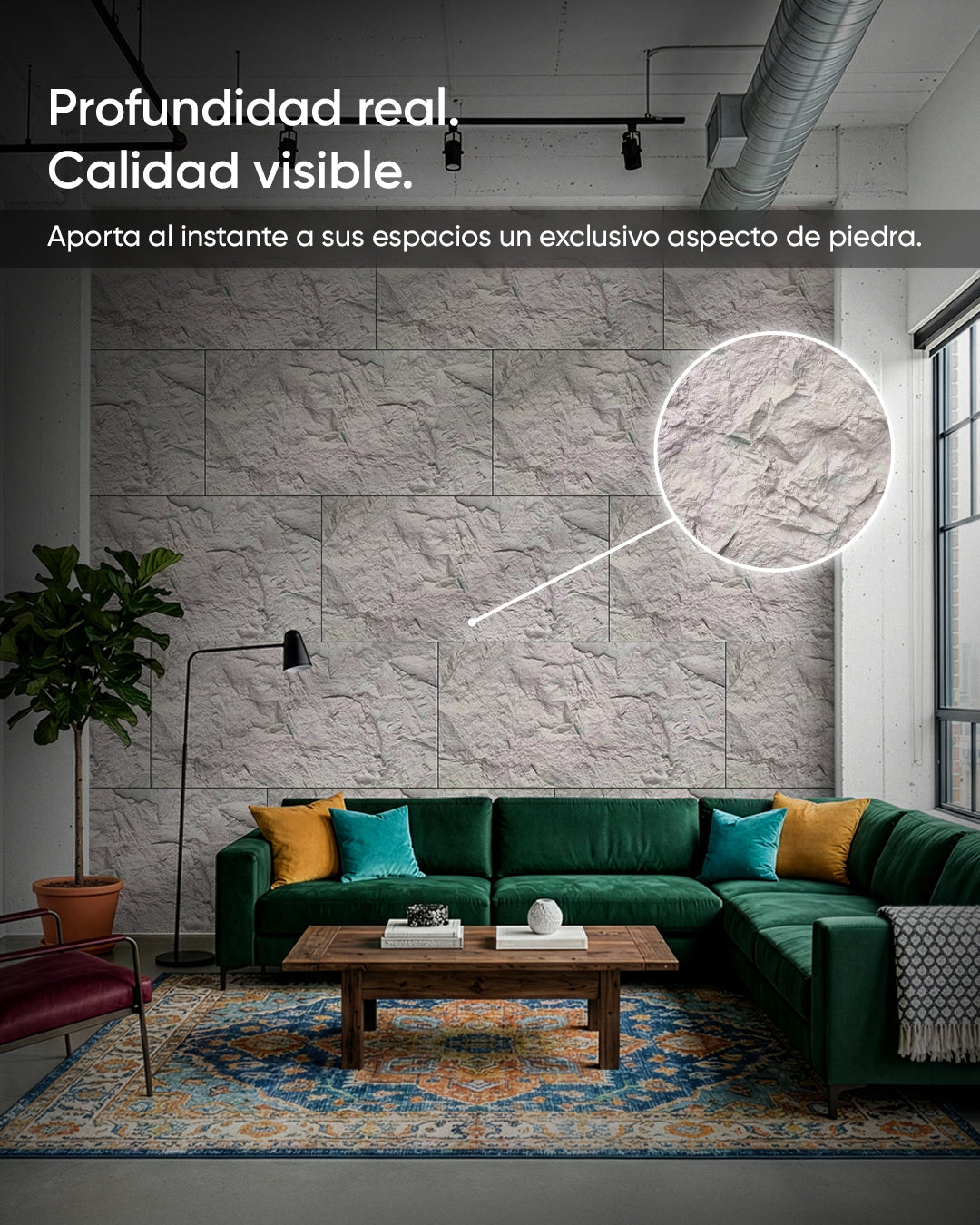 Light Grey Paneles de Pared 3D de Piedra Stone
