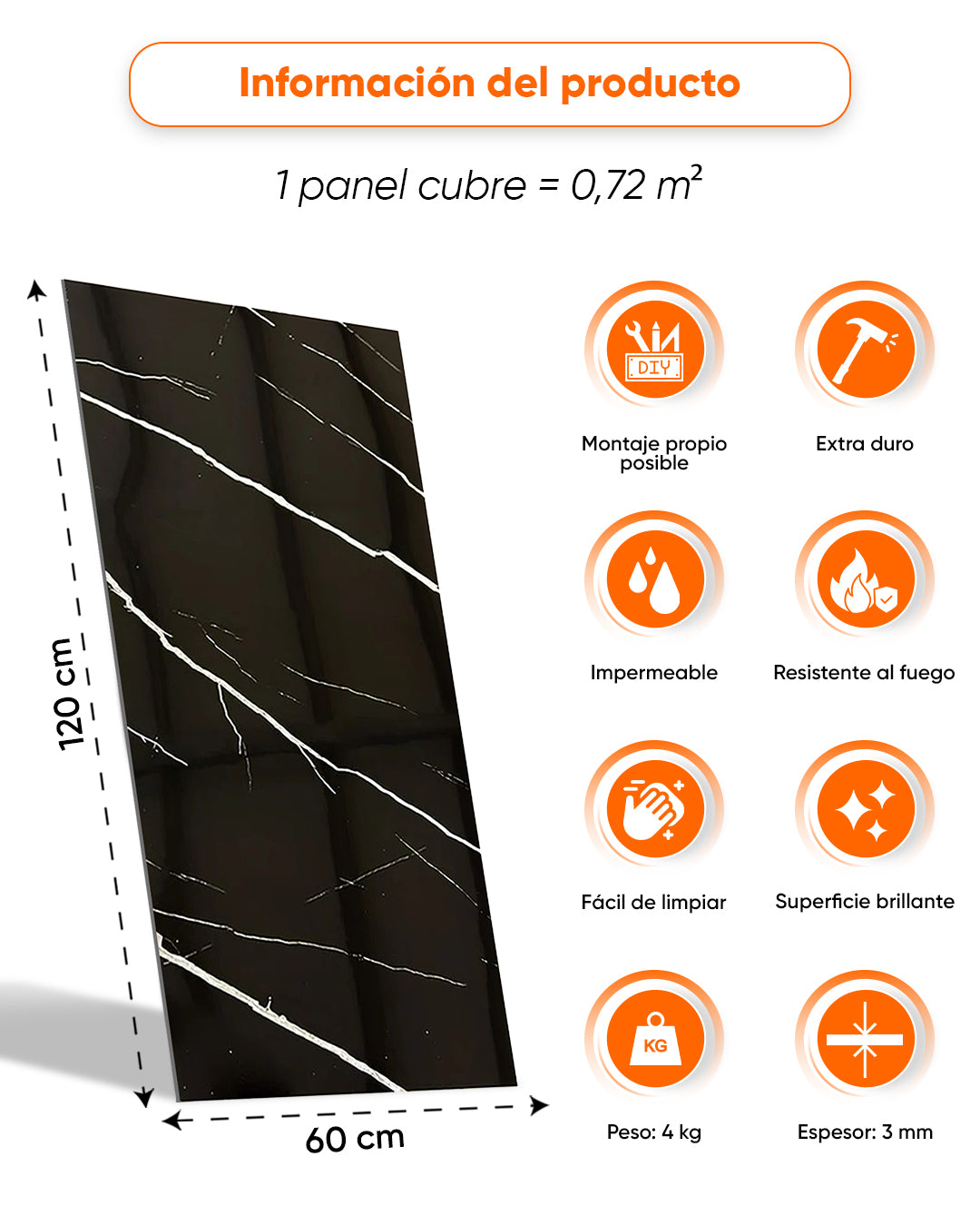 Black Lightning V-02 / Alternativa de mármol a los azulejos del baño