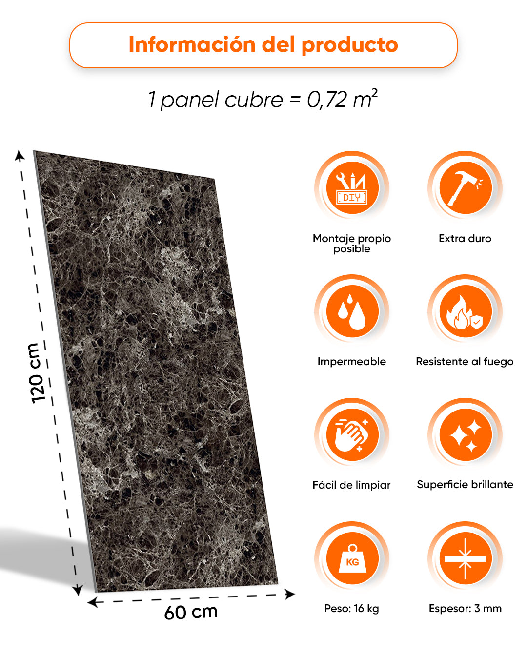 Emperador Dark / Alternativa de mármol a los azulejos del baño