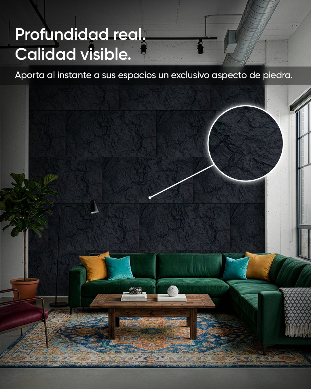 Night Stone Paneles de Pared 3D de Piedra Stone