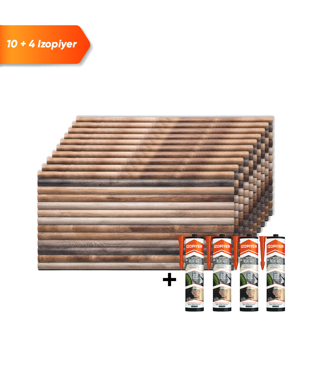 Revestimiento de pared efecto madera 50×100×2 cm | Paneles de pared 3D de poliestireno | Rustic Wood OP-02