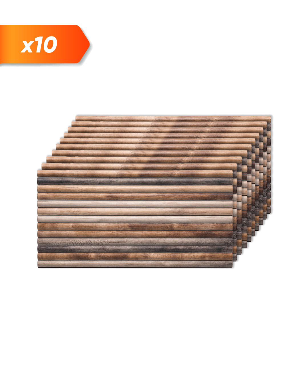 Revestimiento de pared efecto madera 50×100×2 cm | Paneles de pared 3D de poliestireno | Rustic Wood OP-02