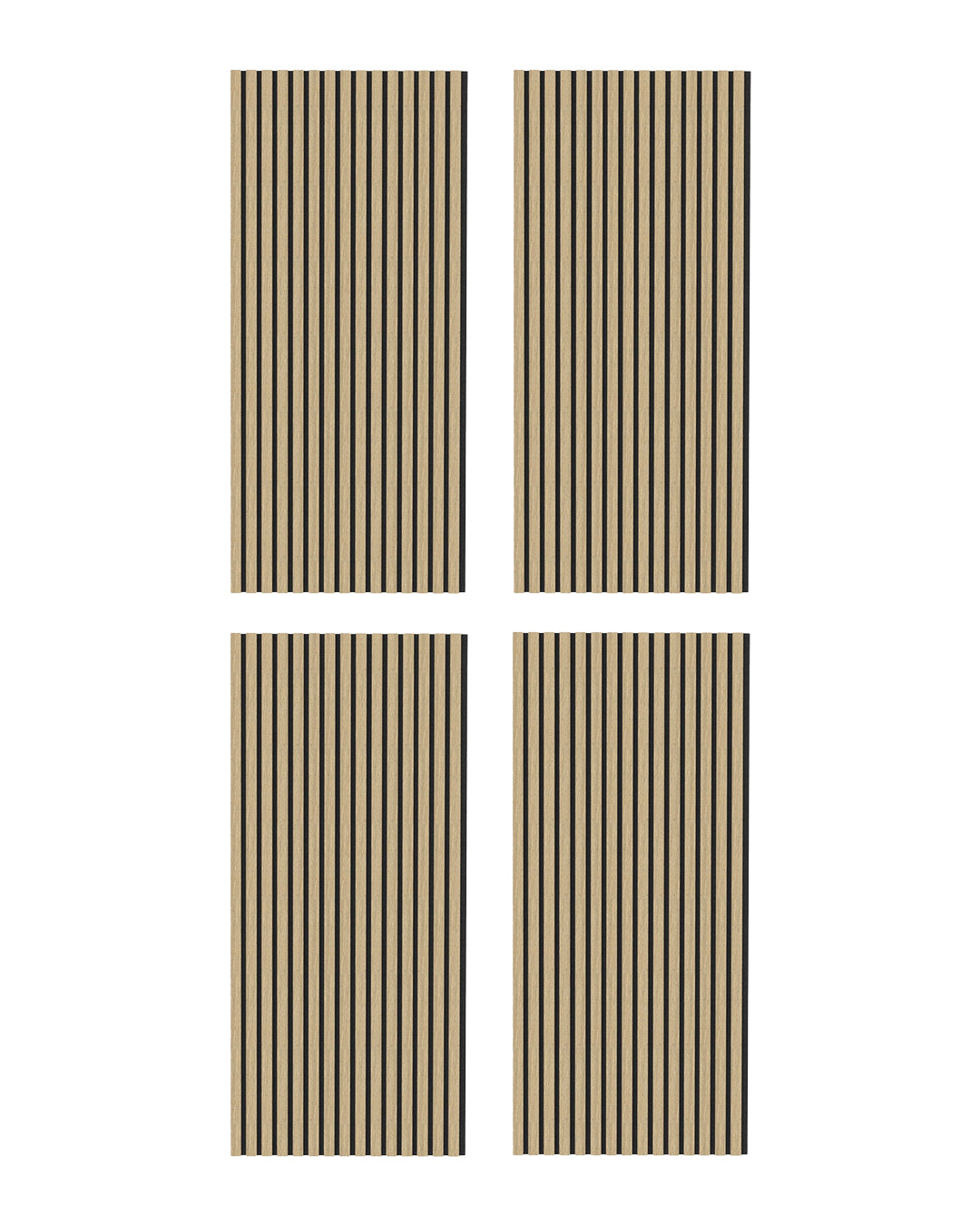 Panel acústico de pared de madera 3D set de 2 – Natural