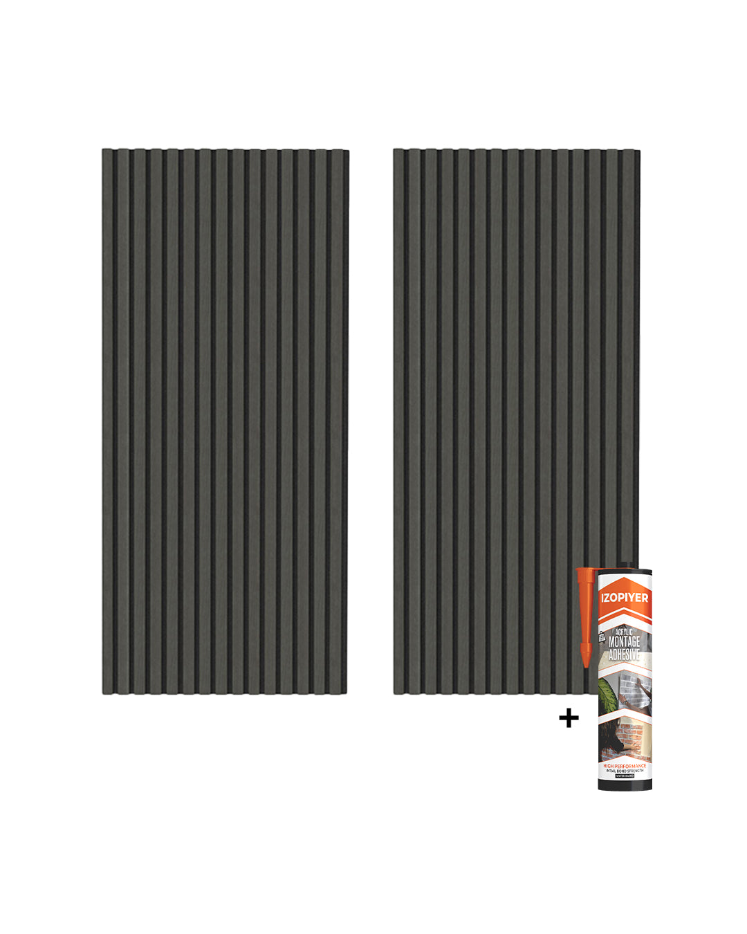 Panel acústico de pared de madera 3D set de 2 – Basalt