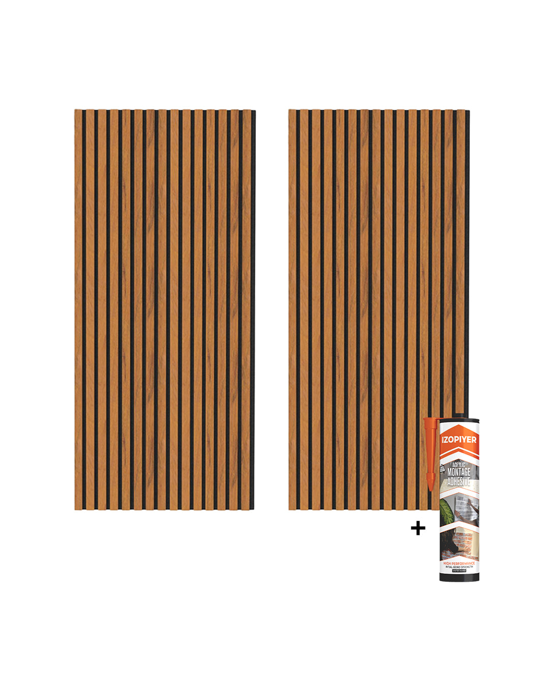Panel acústico de pared de madera 3D set de 2 – Vintage