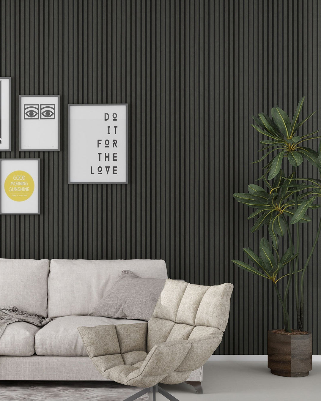 Panel acústico de pared de madera 3D set de 2 – Basalt