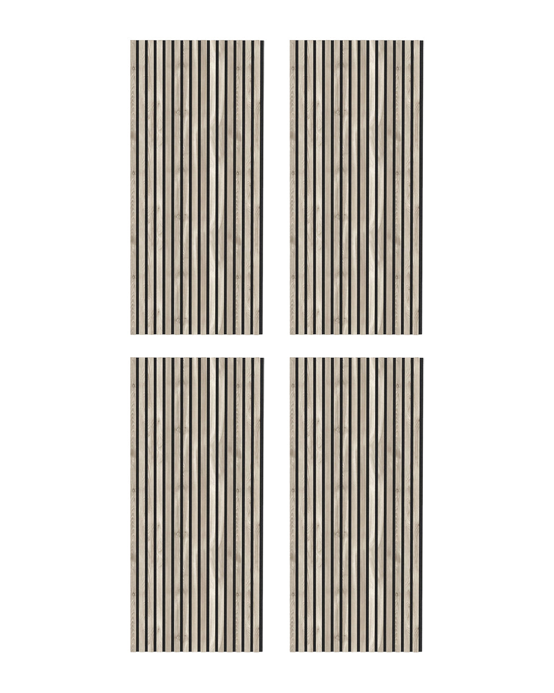 Panel acústico de pared de madera 3D set de 2 – Sand Grey