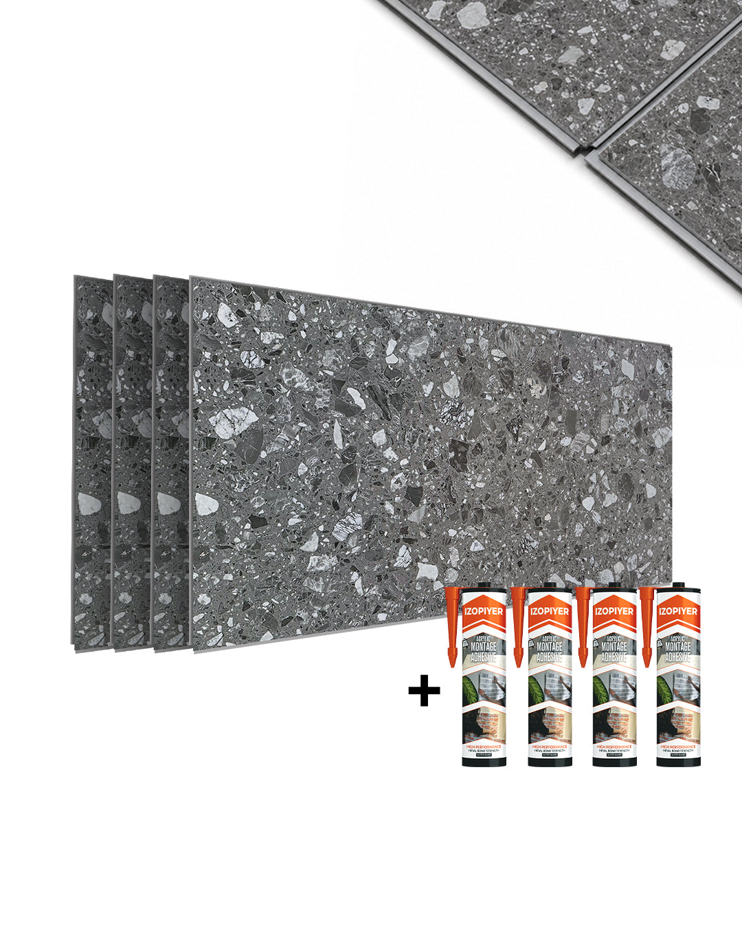 Panel de pared SPC 60x120 cm | Revestimiento de pared impermeable | Pure Terrain