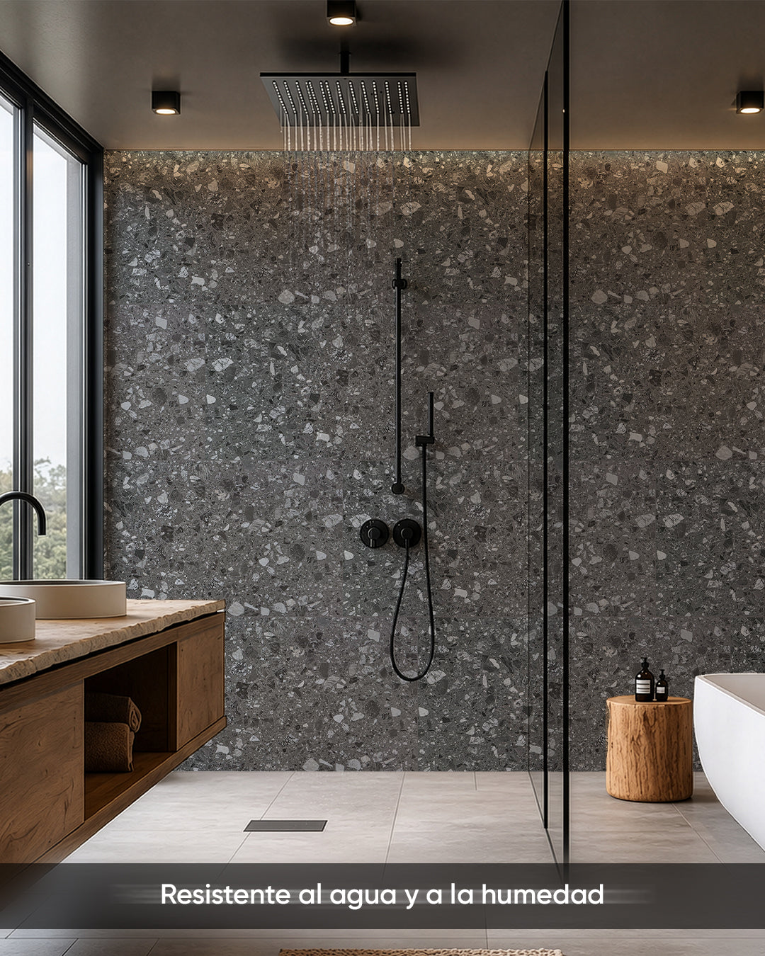 Panel de pared SPC 60x120 cm | Revestimiento de pared impermeable | Pure Terrain