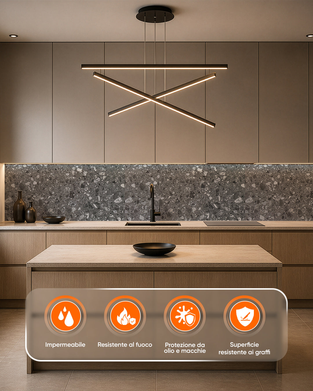 Panel de pared SPC 60x120 cm | Revestimiento de pared impermeable | Pure Terrain