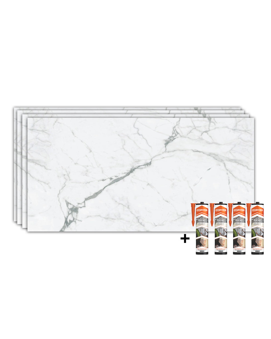 Panel de pared SPC Blanco 60x120 cm – Carrara Marmor