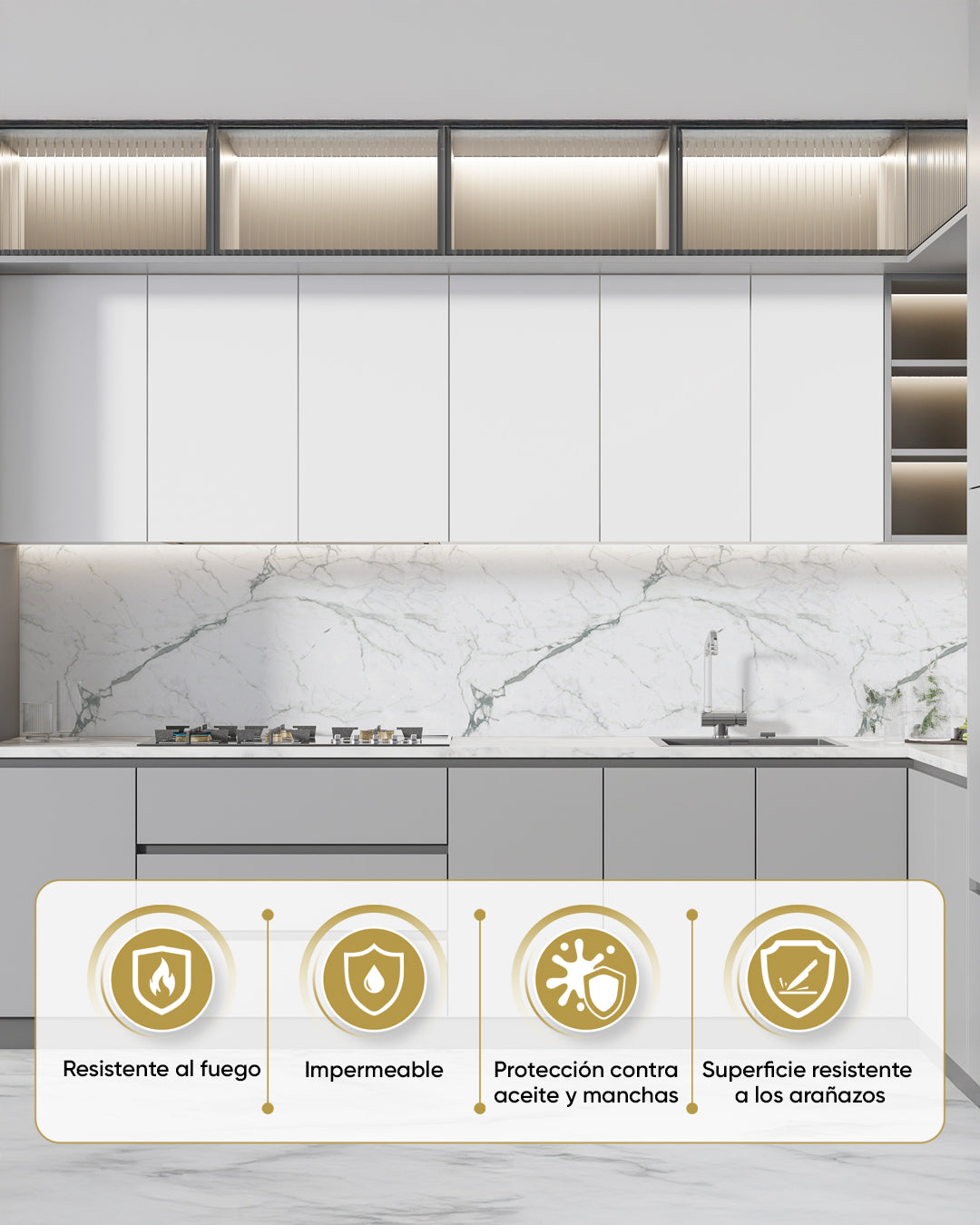 Panel de pared SPC Blanco 60x120 cm – Carrara Marmor