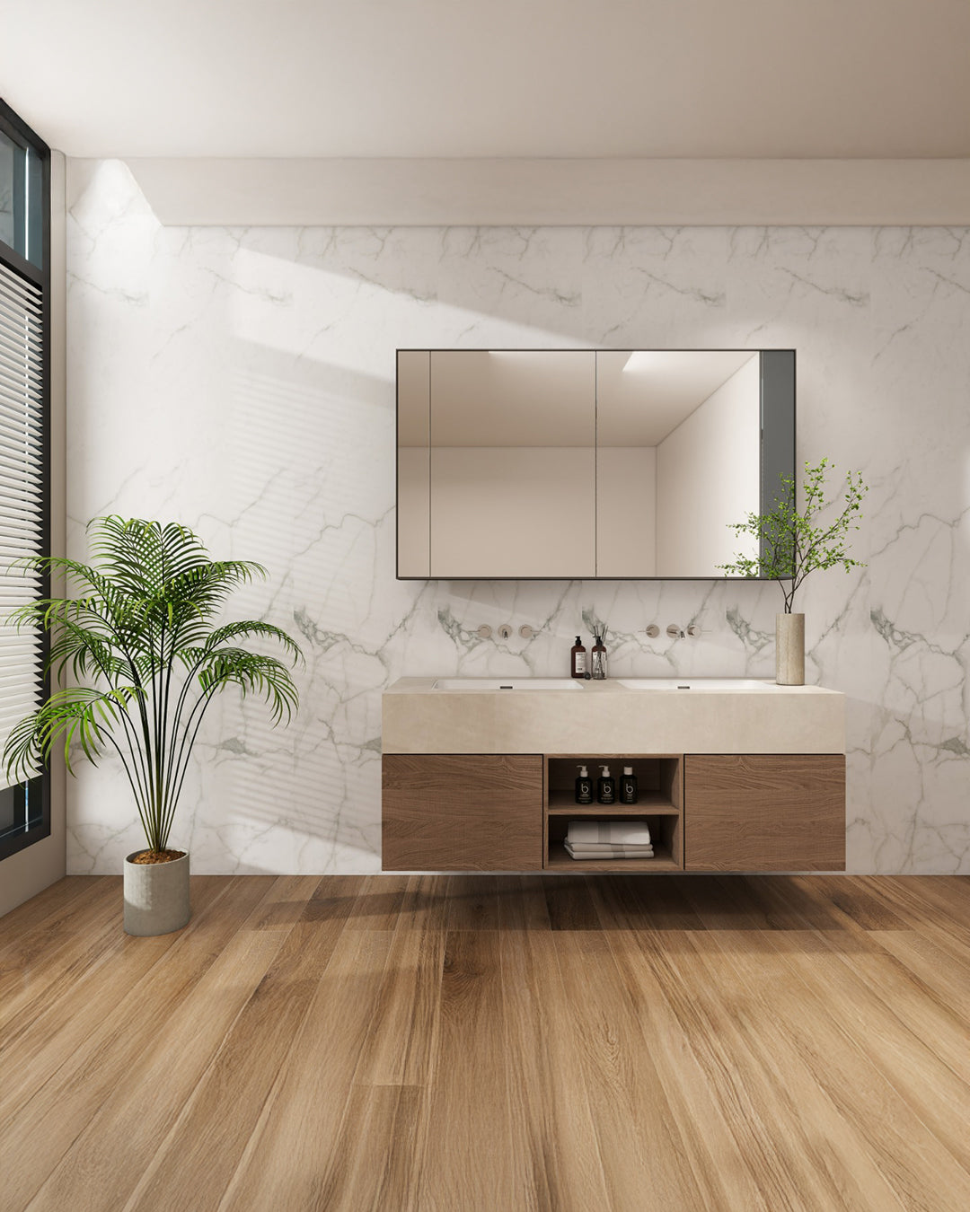 Panel de pared SPC Blanco 60x120 cm – Carrara Marmor