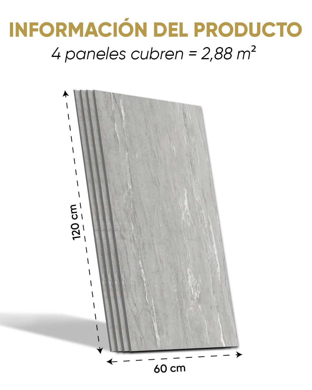 Panel de pared SPC Gris 60x120 cm – Silberne Nebel