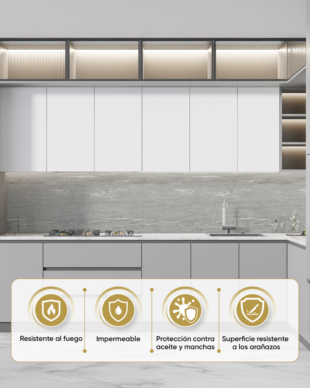 Panel de pared SPC Gris 60x120 cm – Silberne Nebel