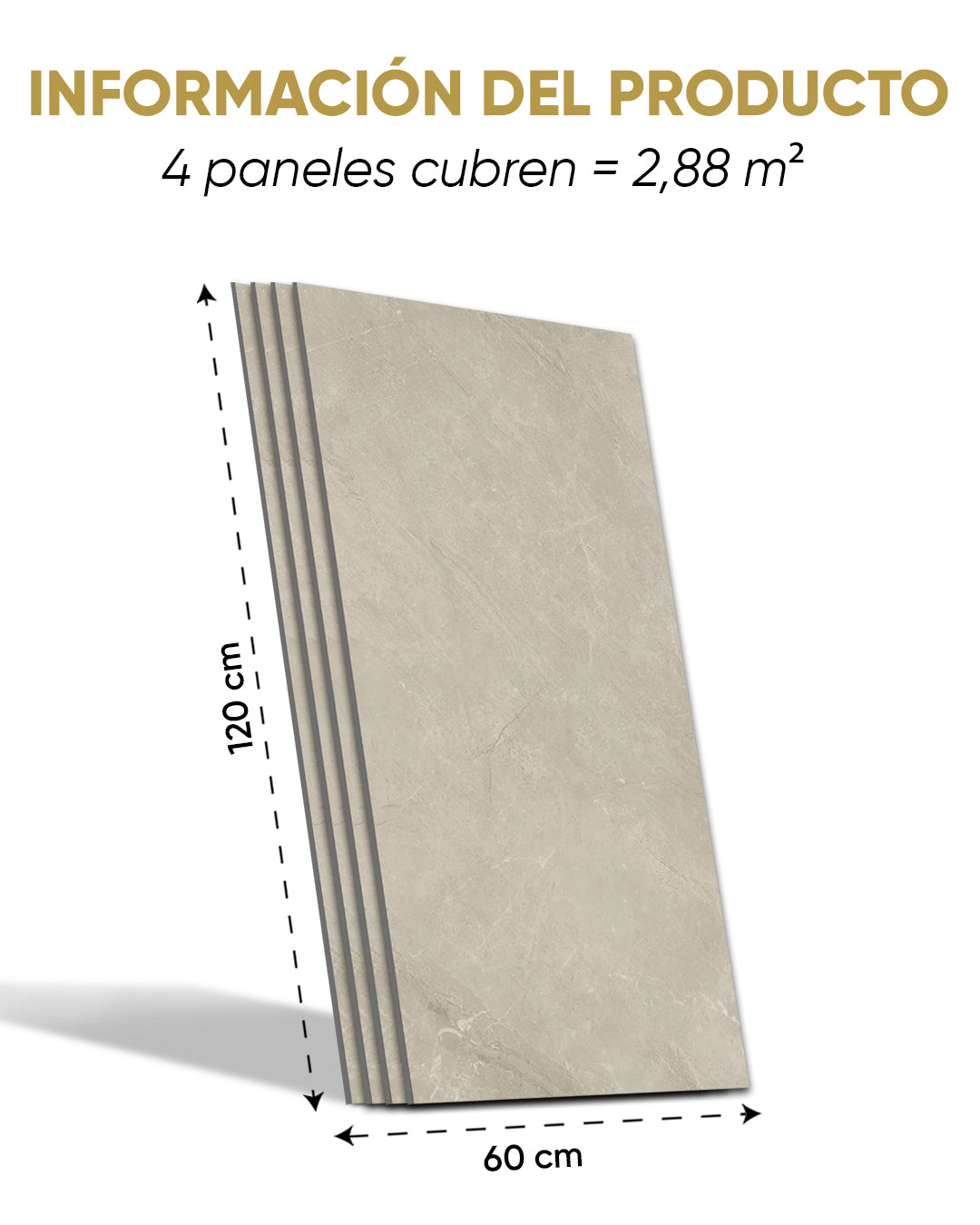 Panel de pared SPC Gris 60x120 cm – Sandstein Beige